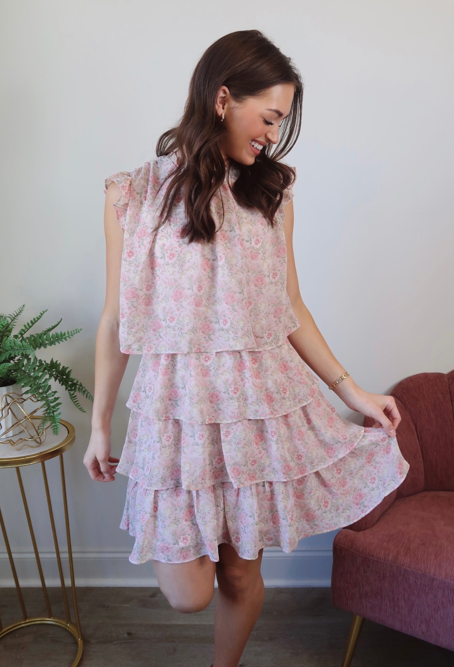 Picking Florals Chiffon Mini Dress