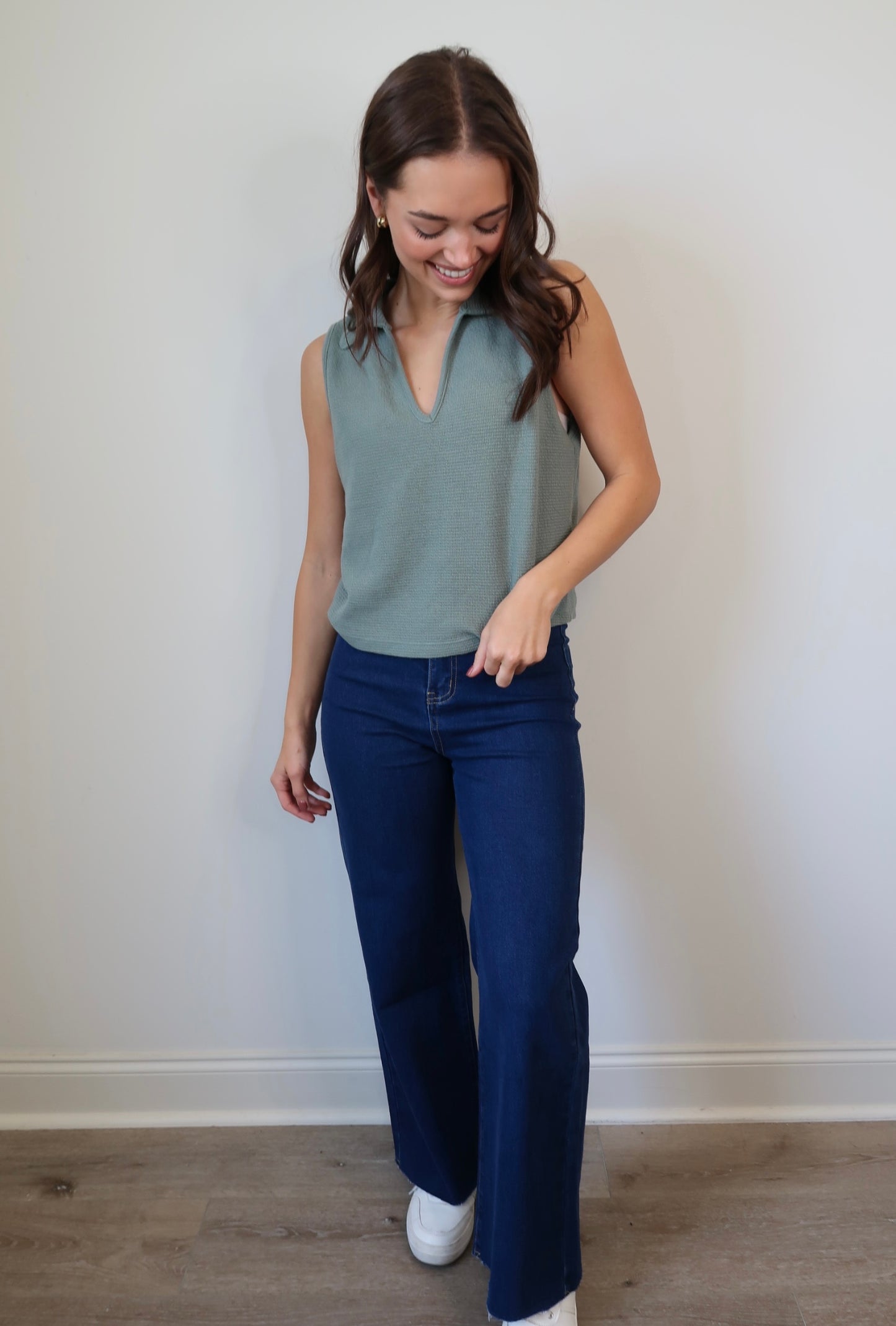 Cloudy Knit Collared Top