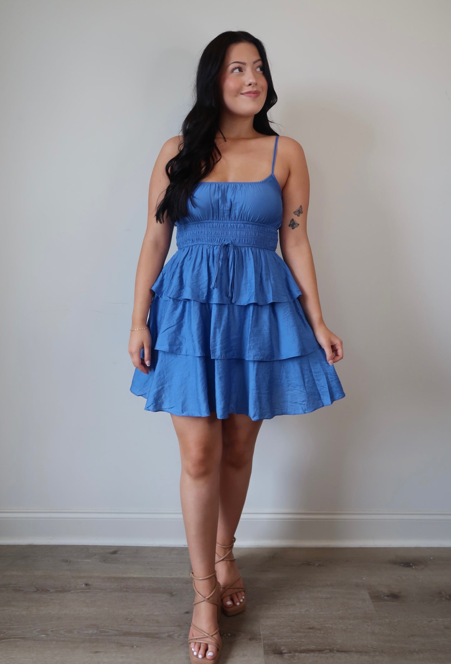 Say Hello Tiered Mini Dress