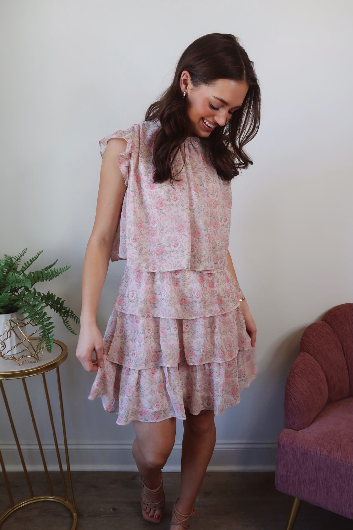 Picking Florals Chiffon Mini Dress