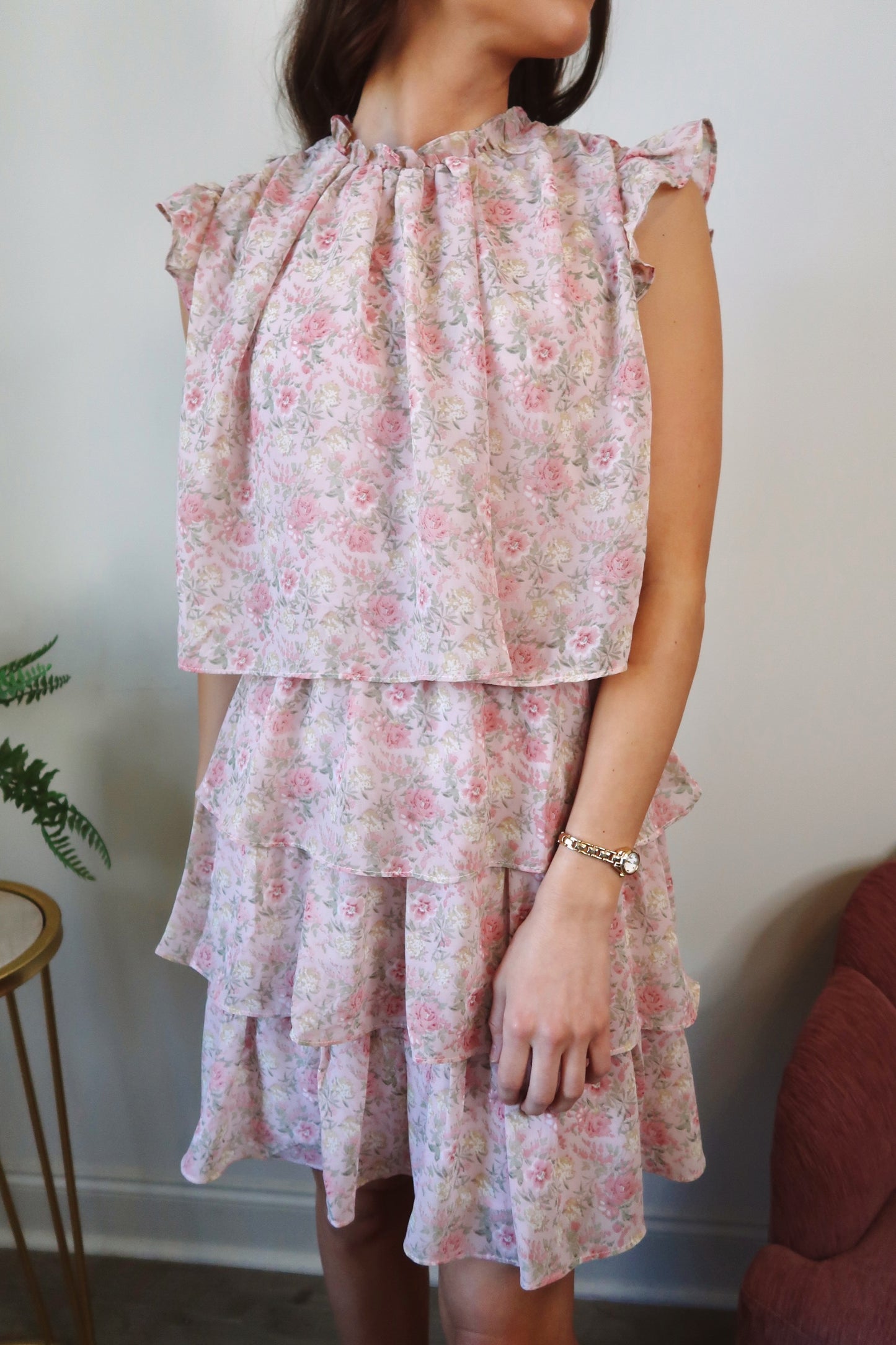 Picking Florals Chiffon Mini Dress
