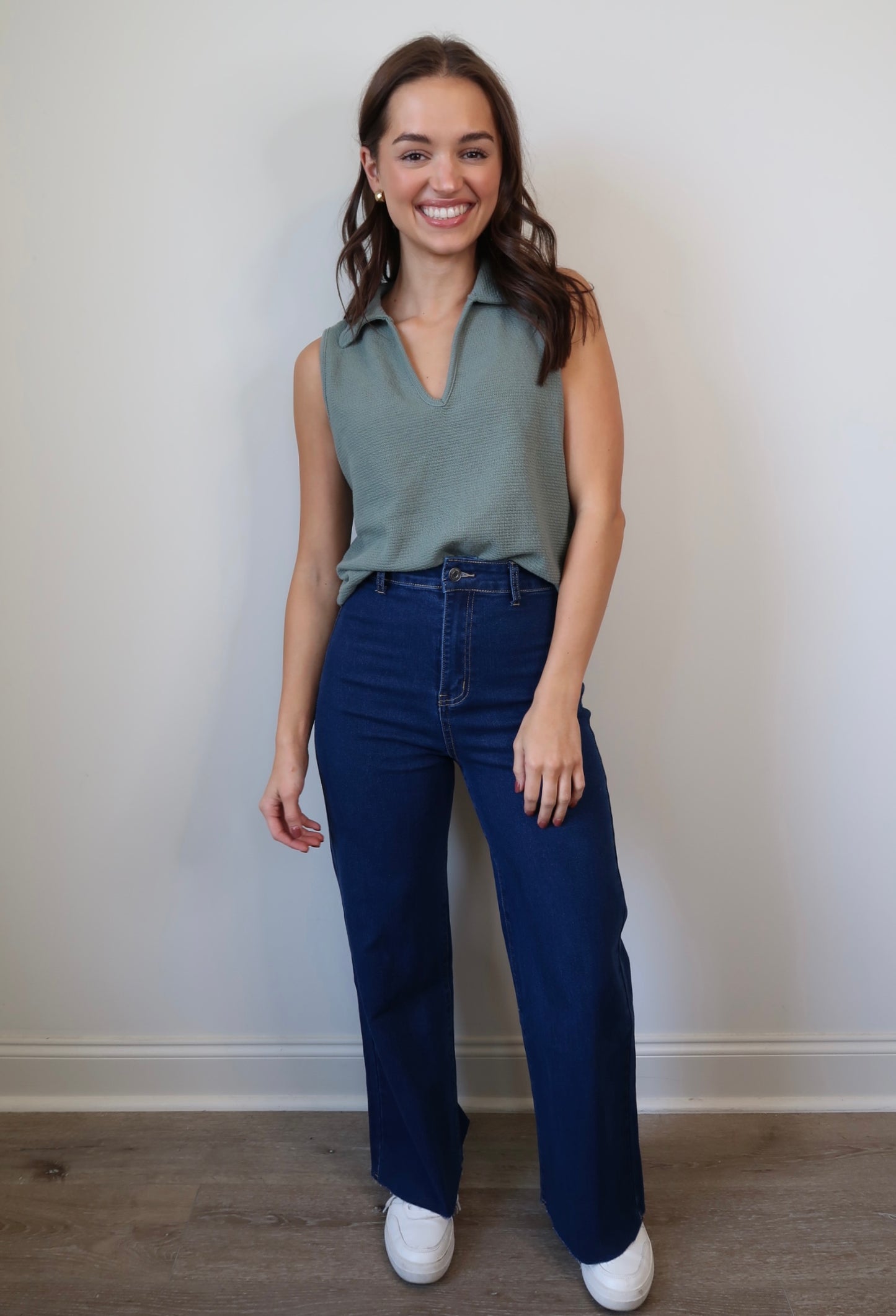 Cloudy Knit Collared Top