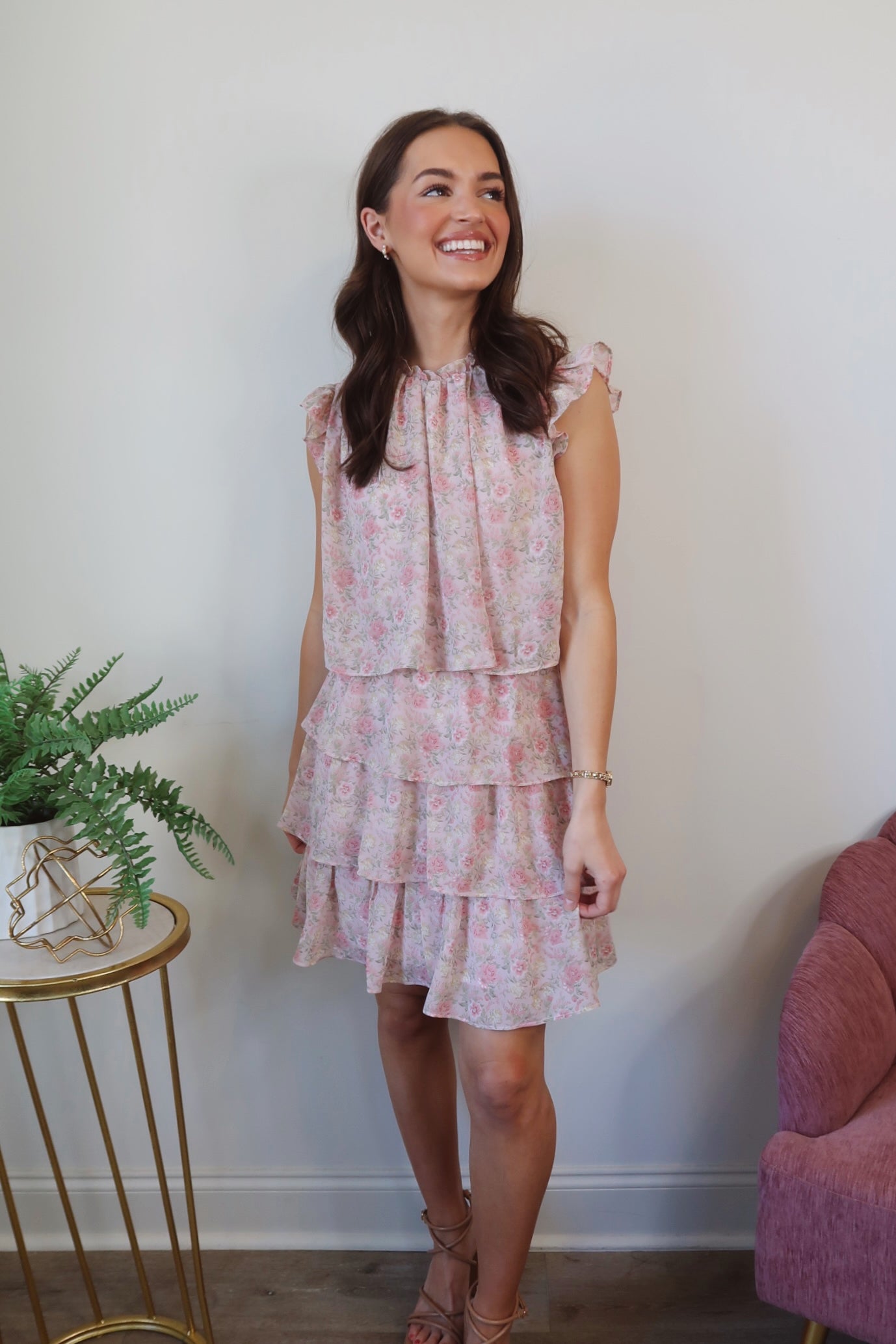 Picking Florals Chiffon Mini Dress