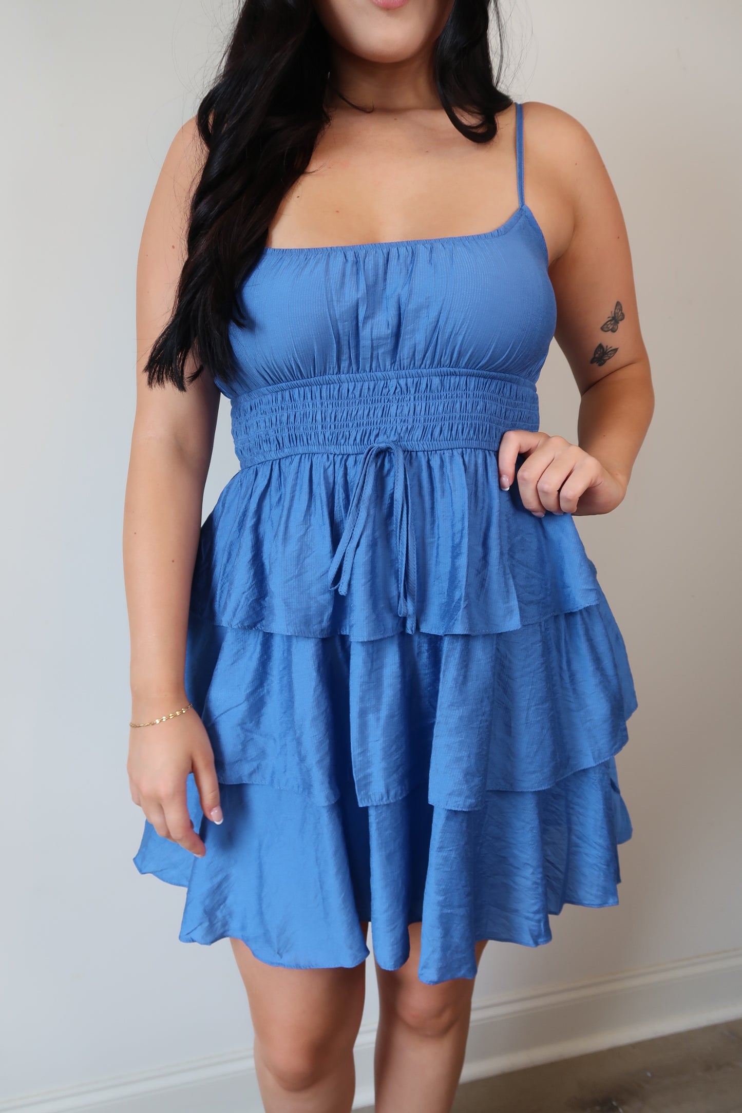 Say Hello Tiered Mini Dress