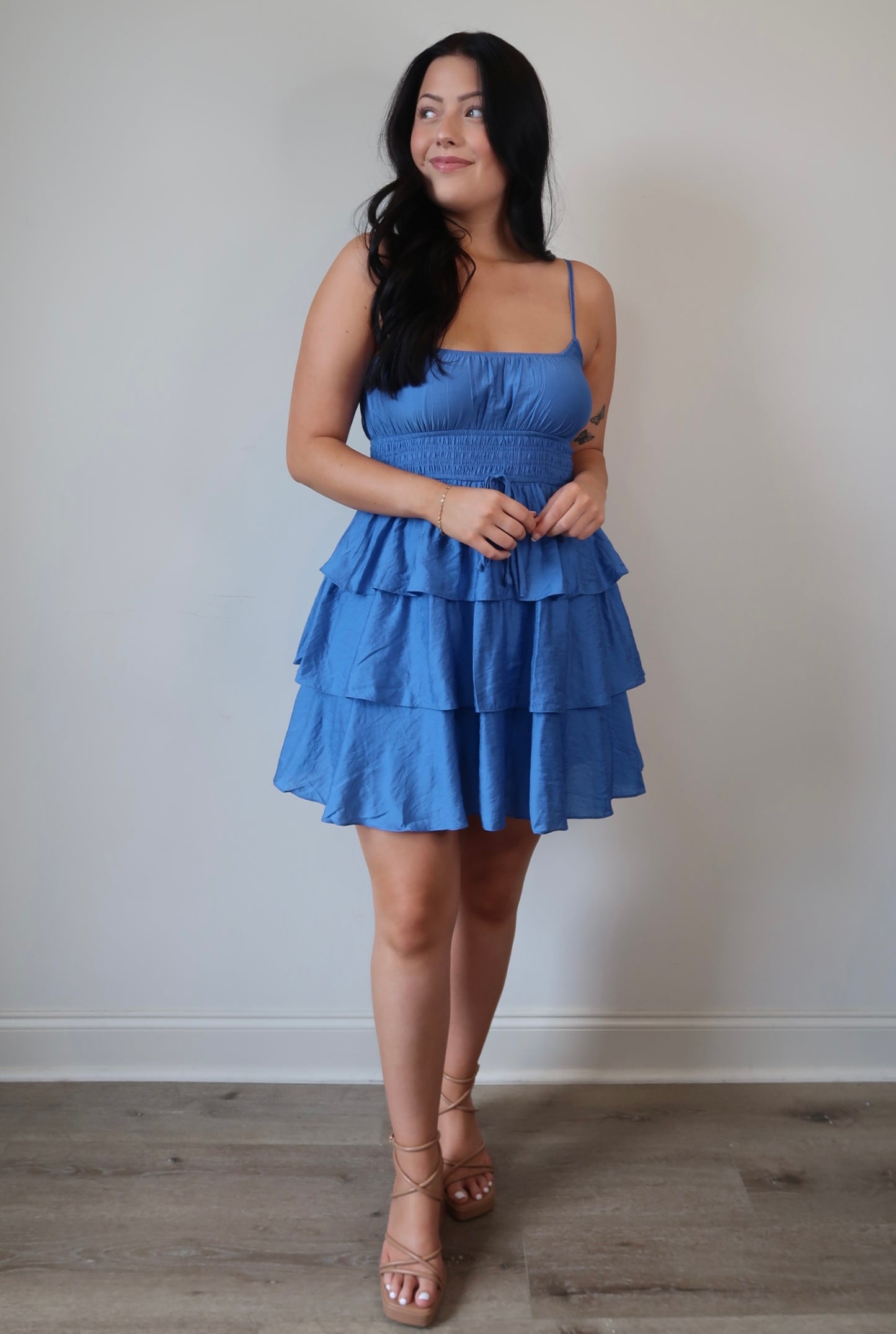 Say Hello Tiered Mini Dress