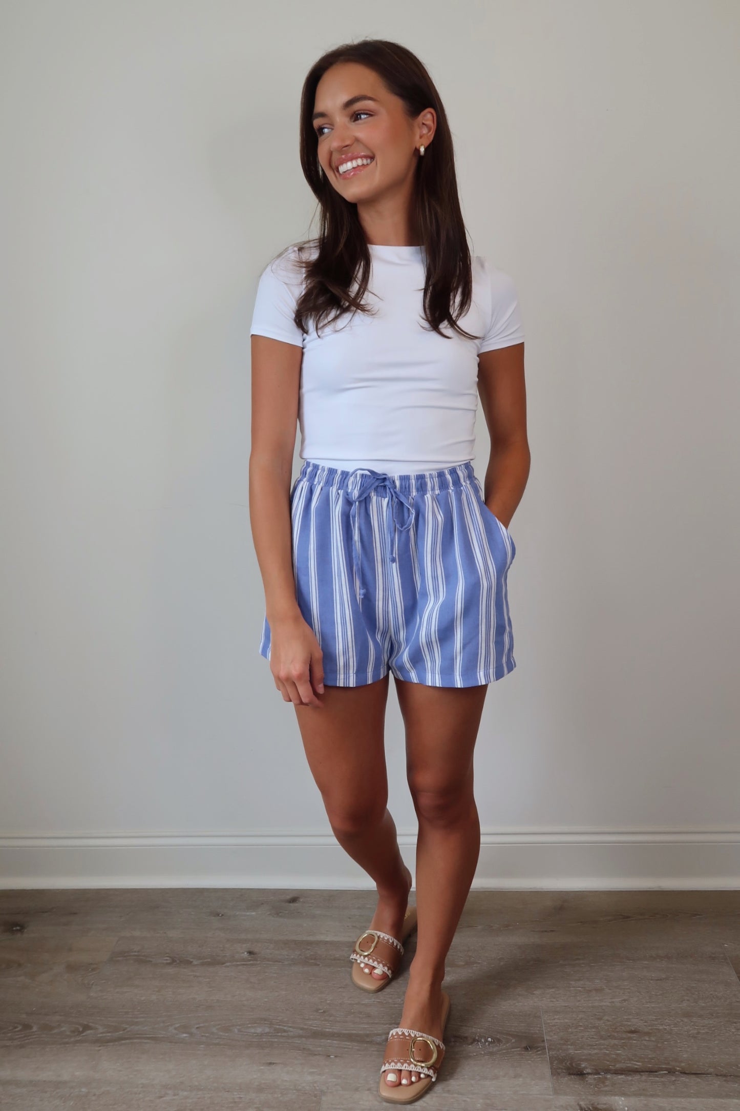 DOORBUSTER Striped with you Linen-Blend Shorts