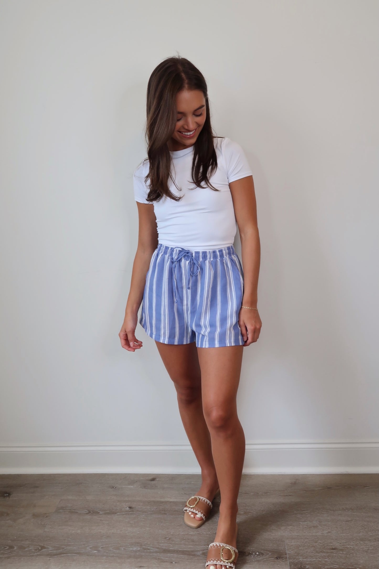 DOORBUSTER Striped with you Linen-Blend Shorts