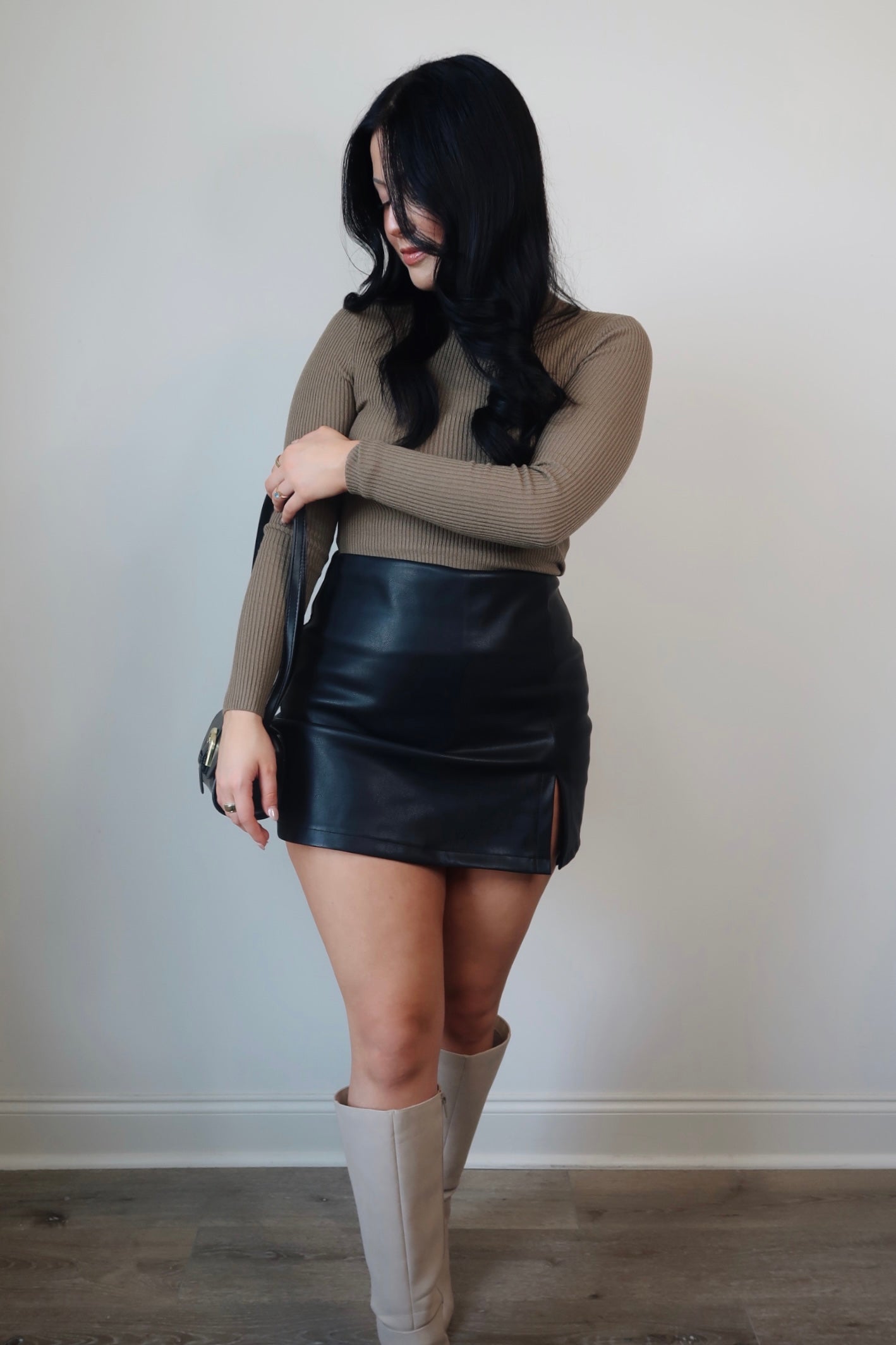 On My Side Slit Mini Skort