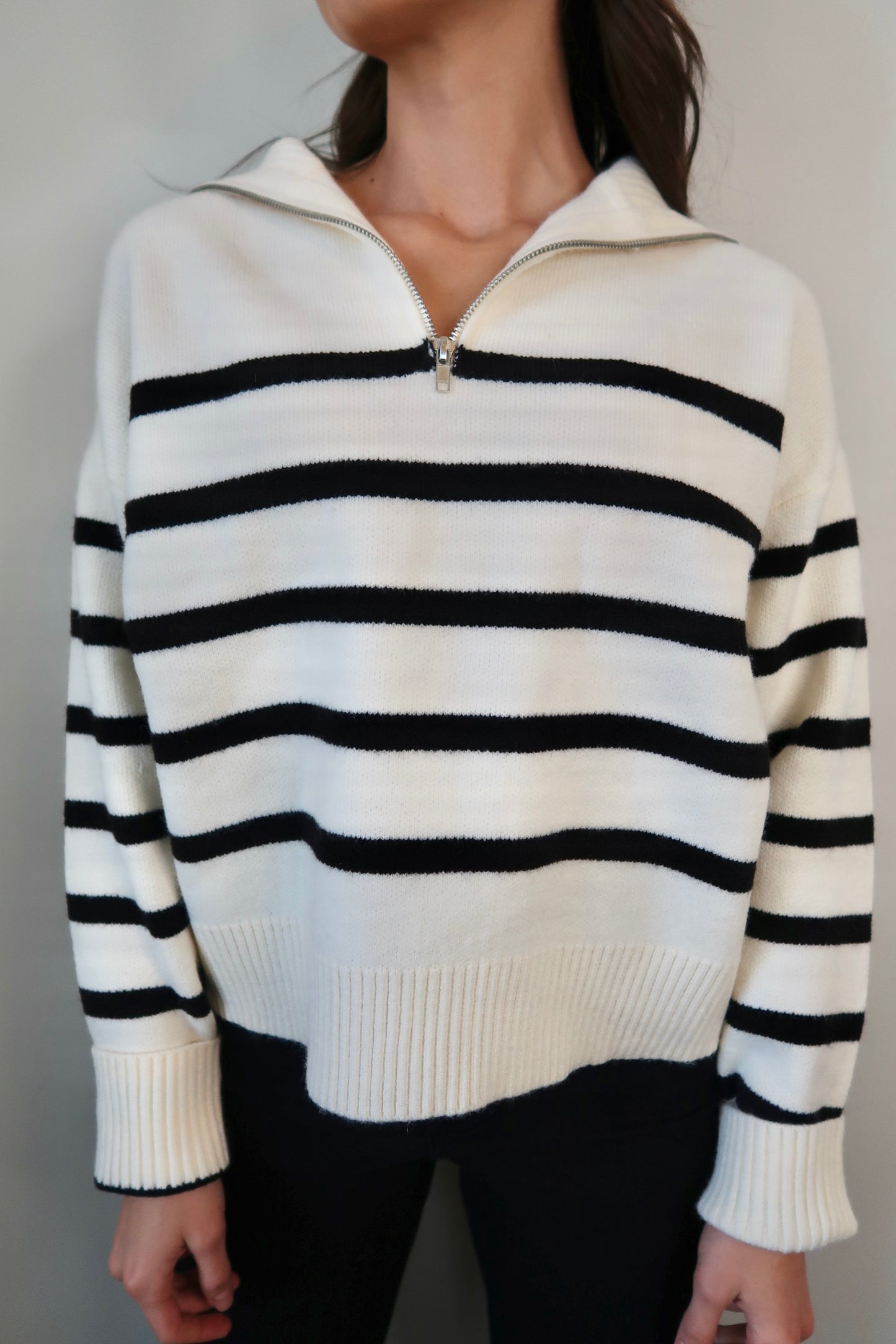 So Many Stripes Zip Pullover