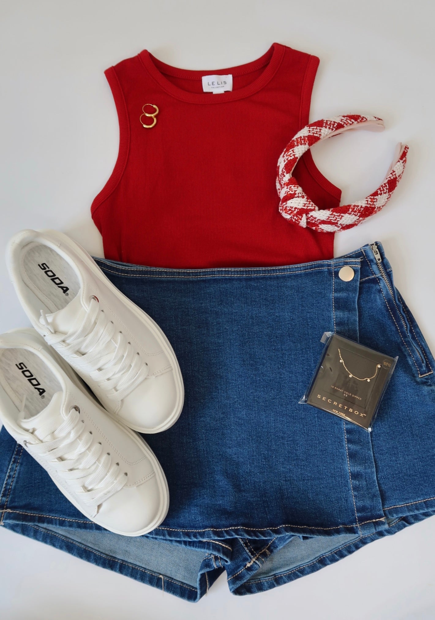 Red & White Gingham Headband