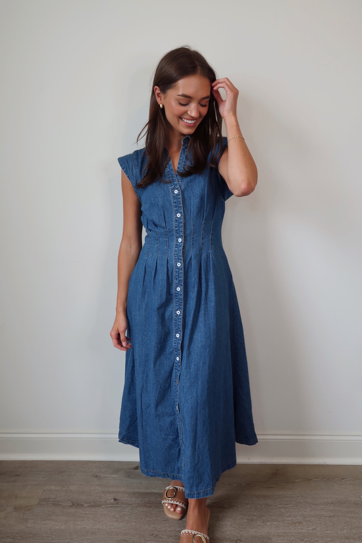Dashing Denim Midi Dress