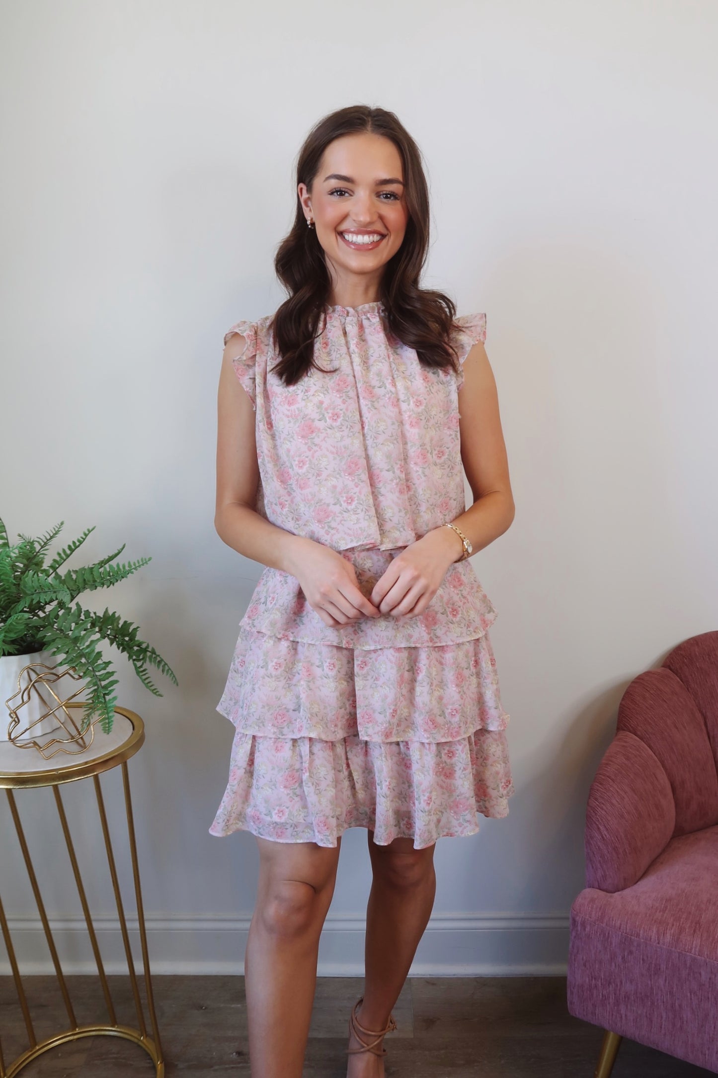 Picking Florals Chiffon Mini Dress