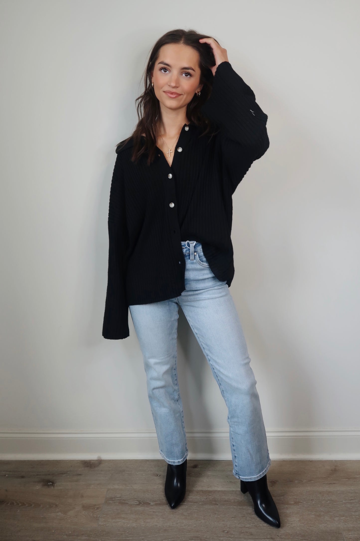 Simple Things Button Down Knit Top