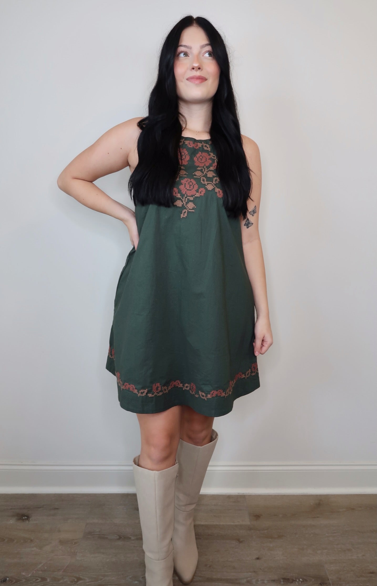 Falling for You Embroidered Dress