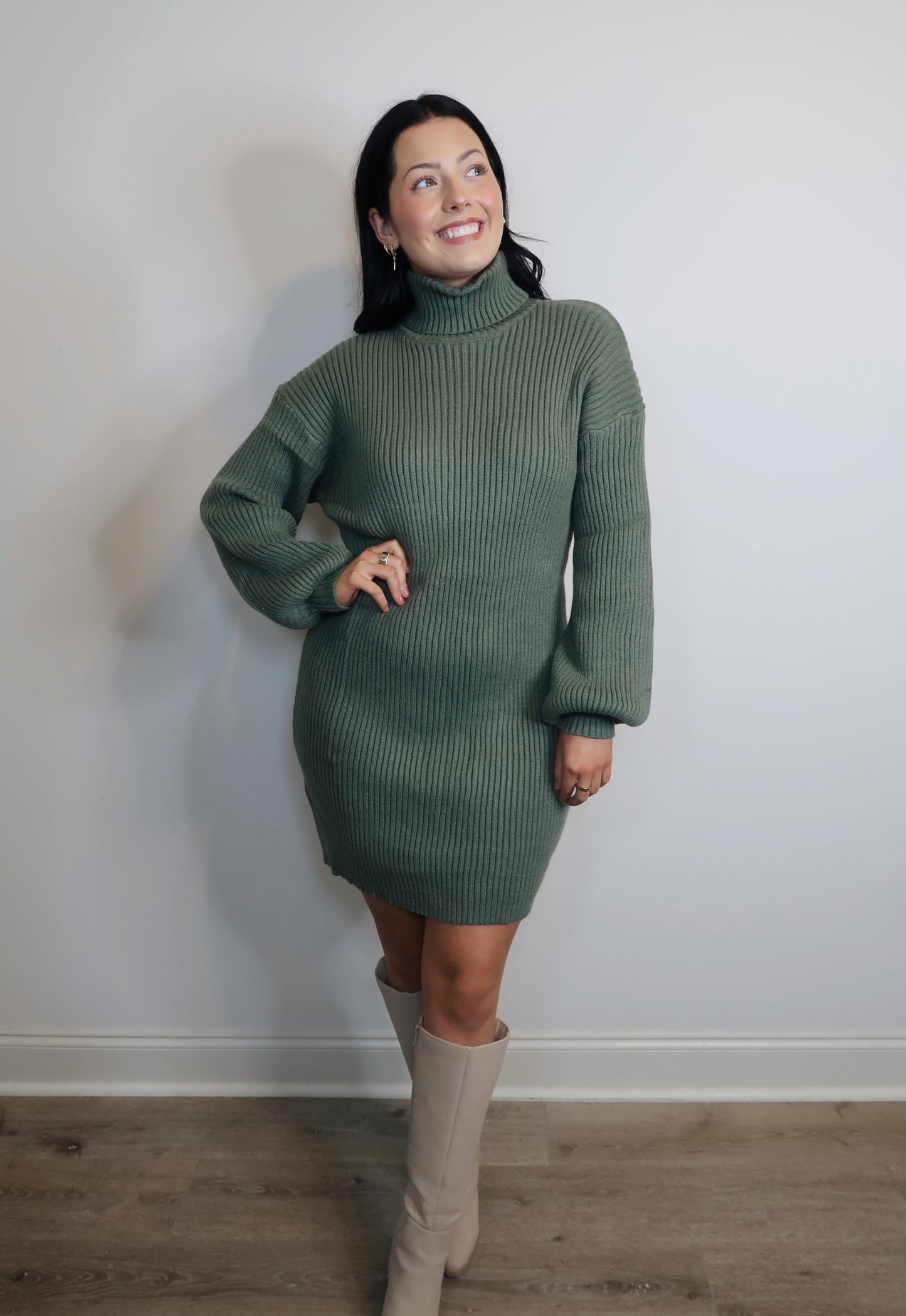 Sweater Weather Turtle Neck Dress