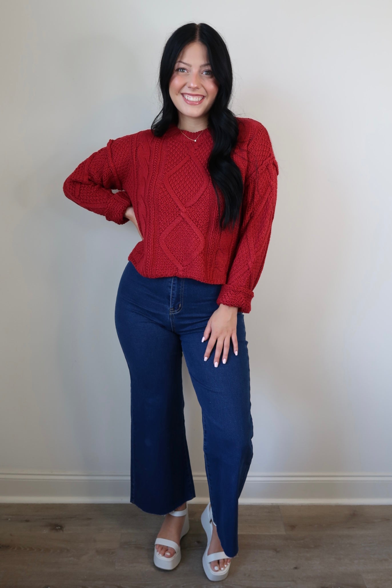 So Classic Cranberry Sweater