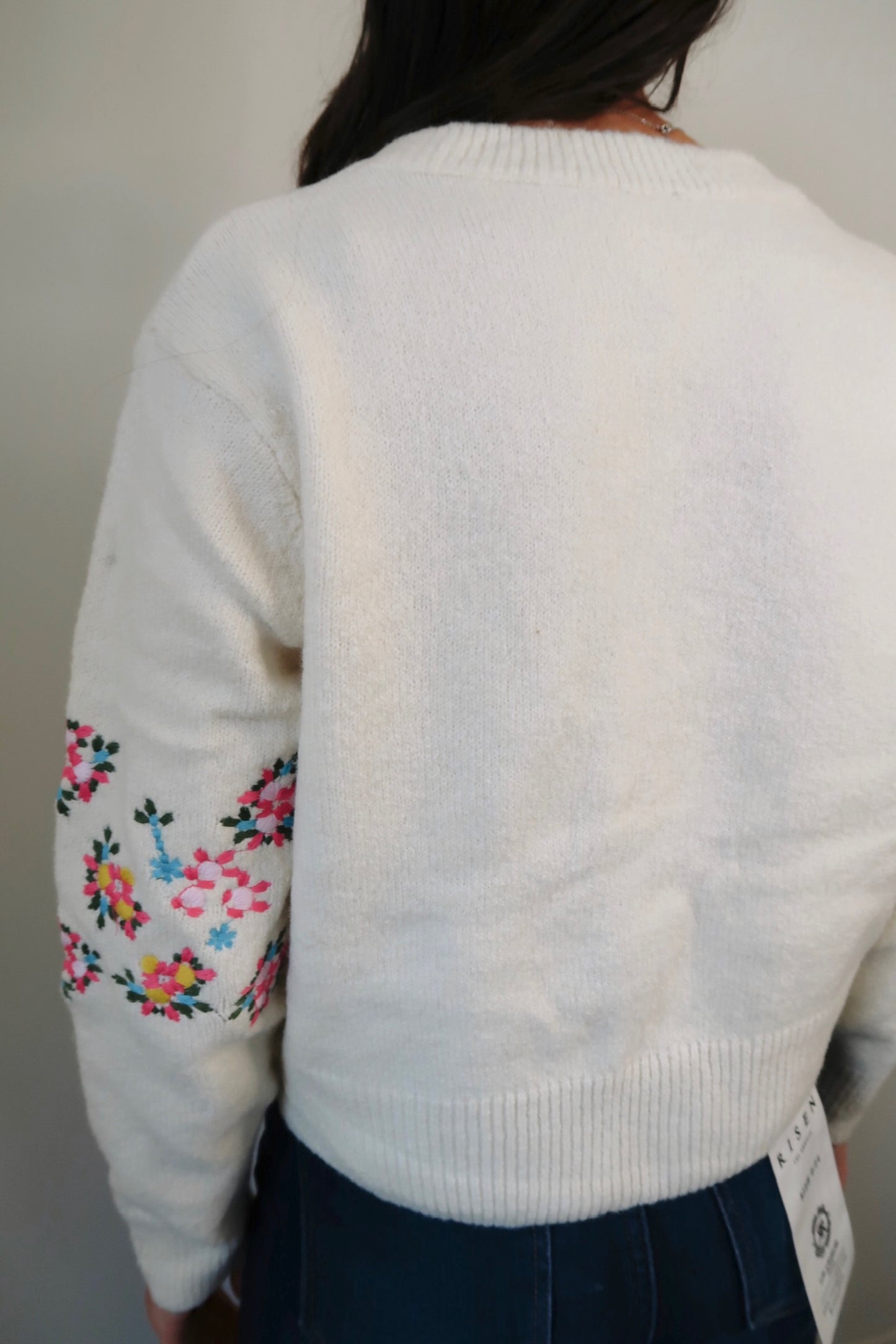 Flowers for You Embroidered Sweater