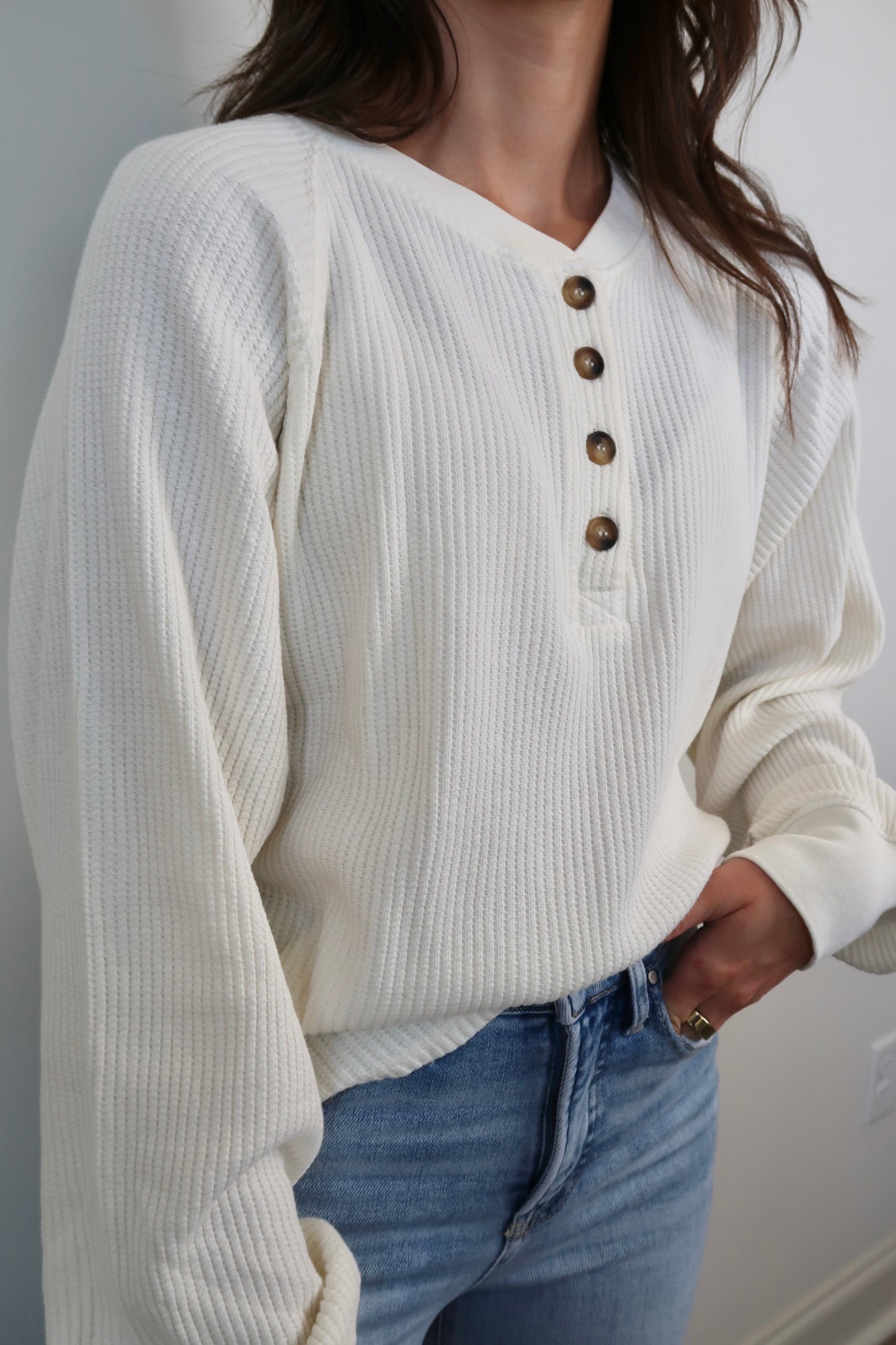 Soft & Creamy Henley Top