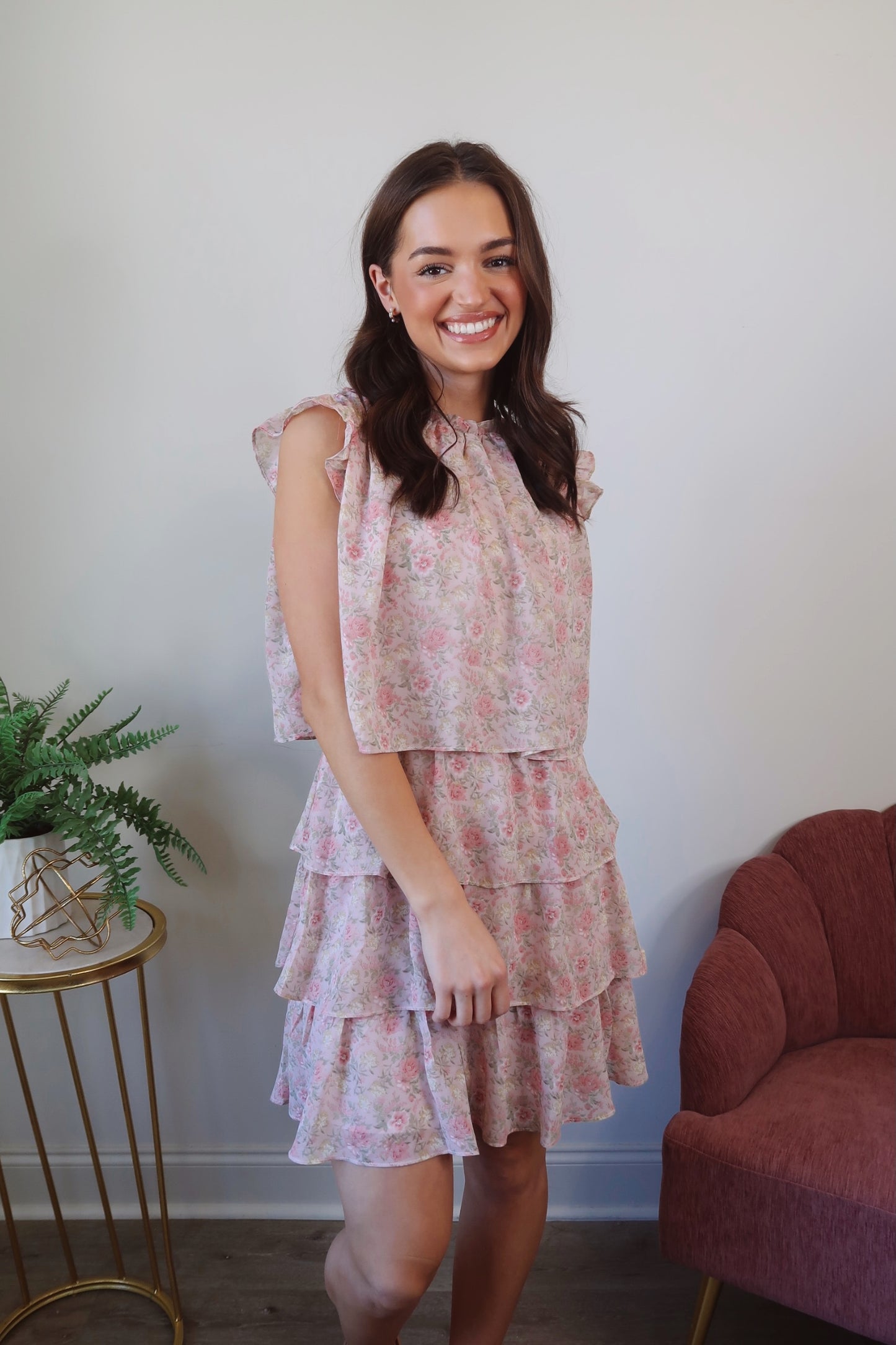 Picking Florals Chiffon Mini Dress