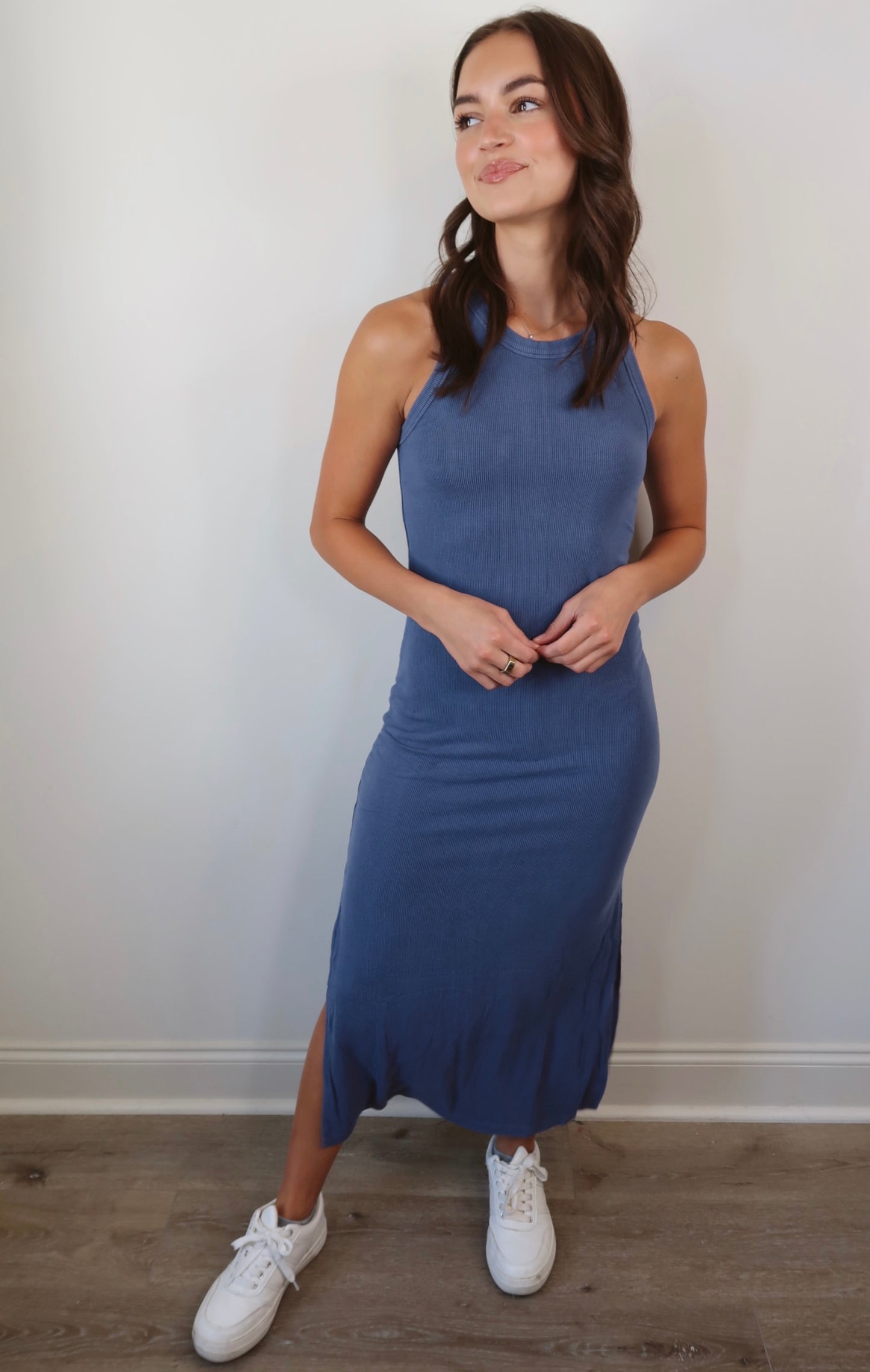 Living For It Ribbed Maxi Dress