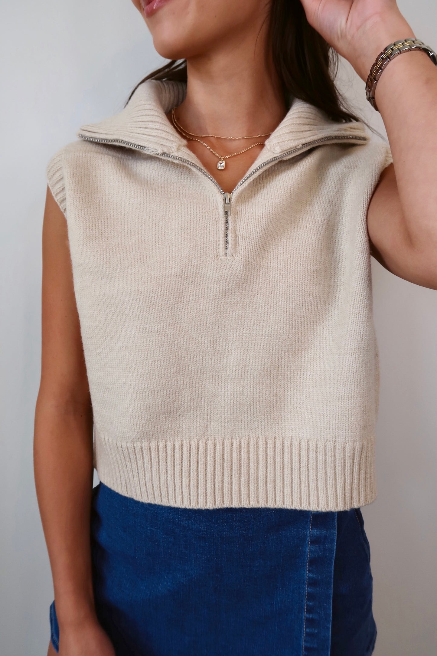 Season Staple Neutral Sweater Vest