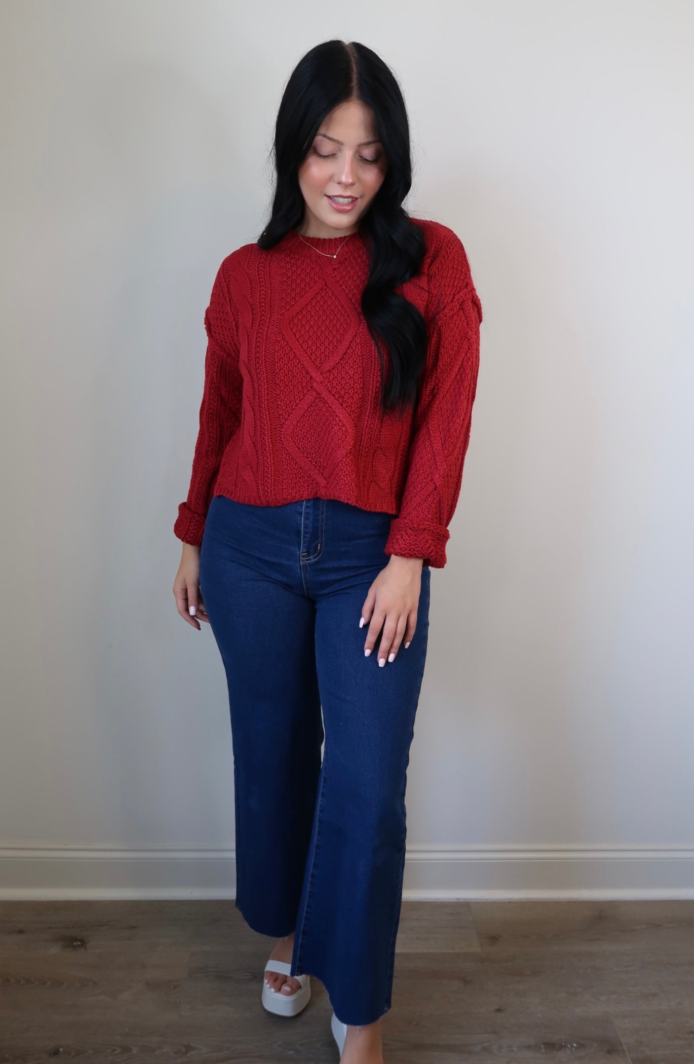 So Classic Cranberry Sweater