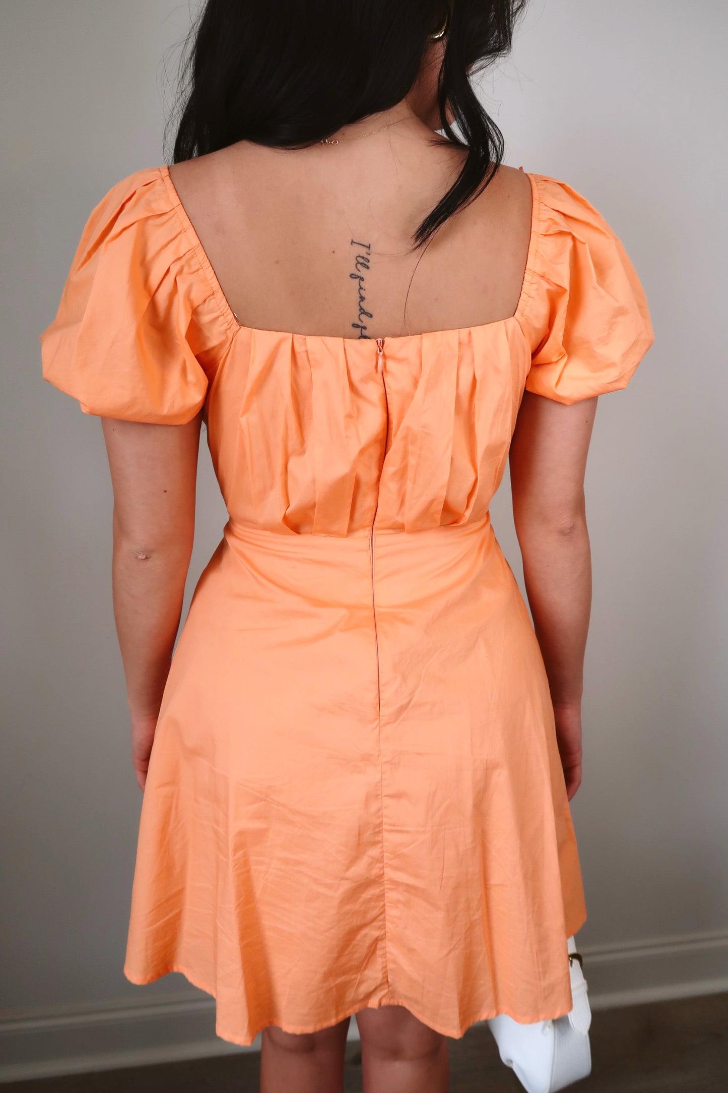 Picking Oranges Pleated Mini Dress