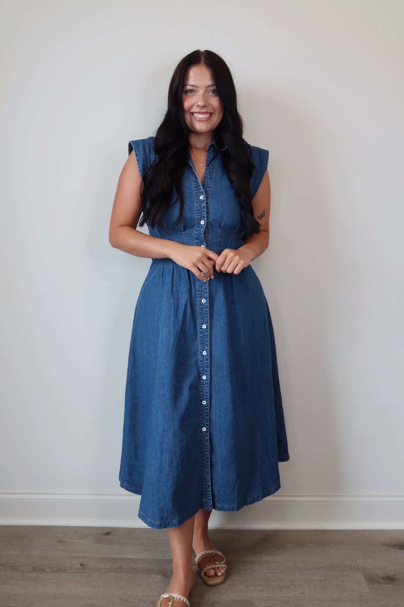 Dashing Denim Midi Dress