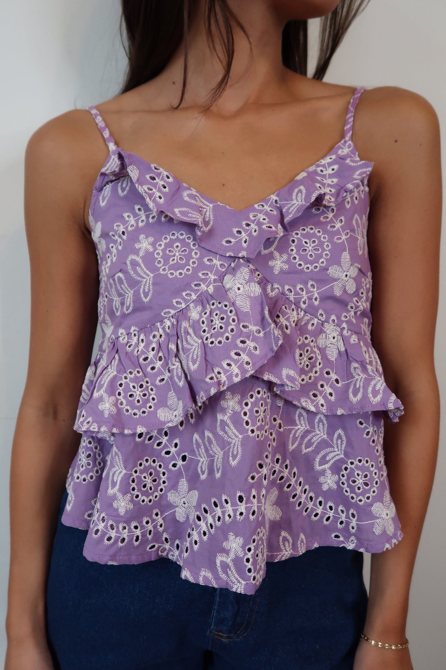 Move On Embroidered Detail Top