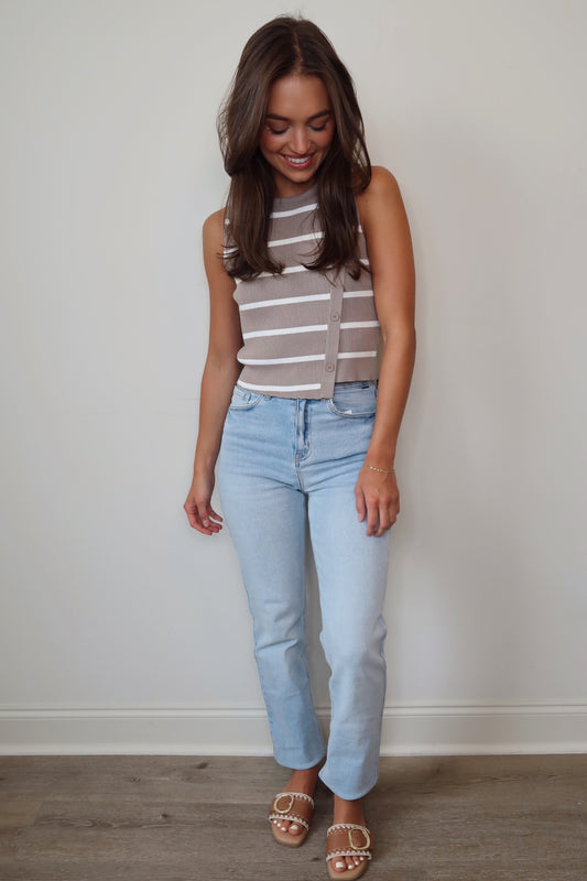 DOORBUSTER Who is She Asymmetrical Striped Top