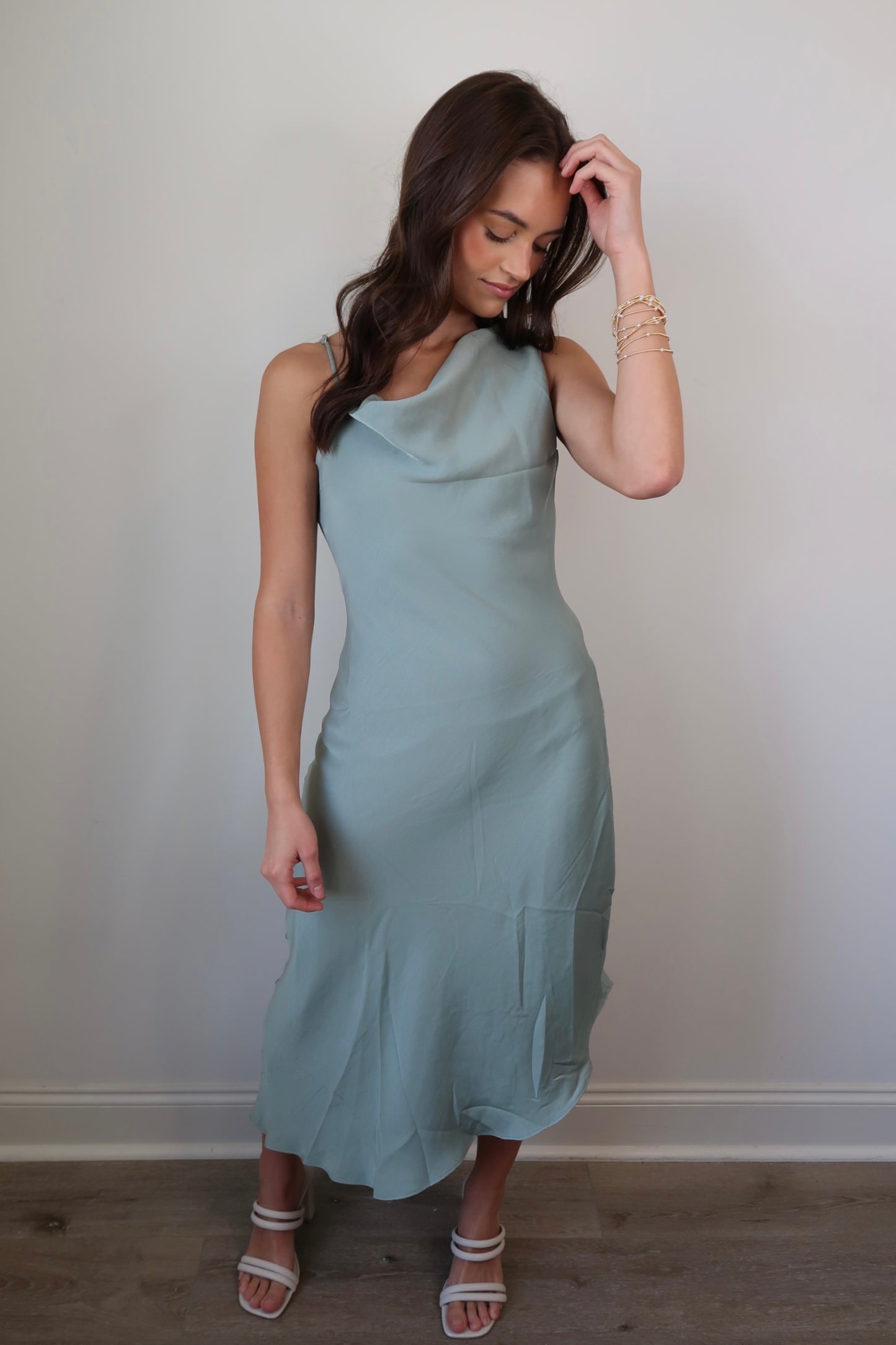 Something to See Sage Midi Dress