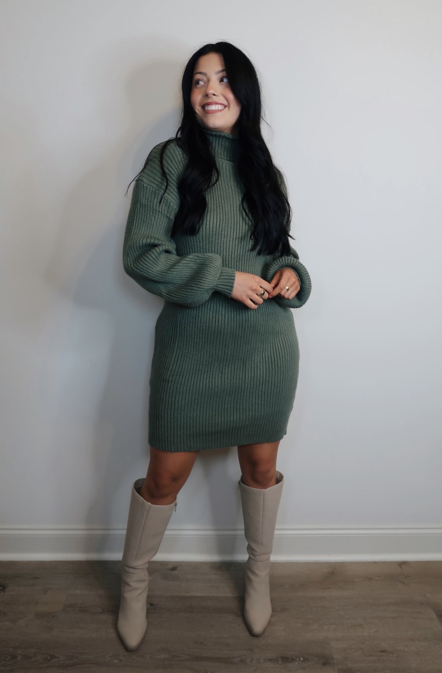Sweater Weather Turtle Neck Dress