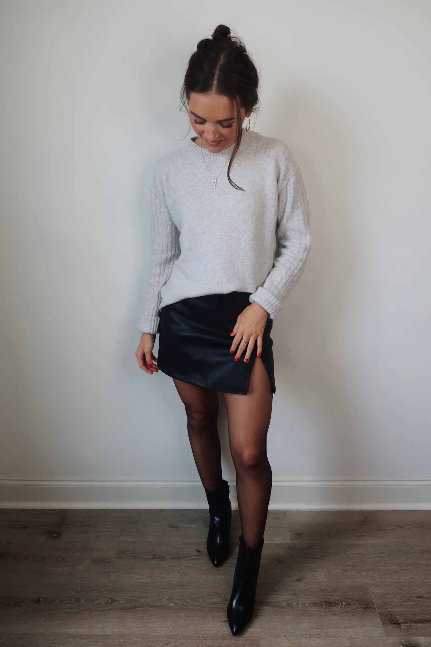 On My Side Slit Mini Skort