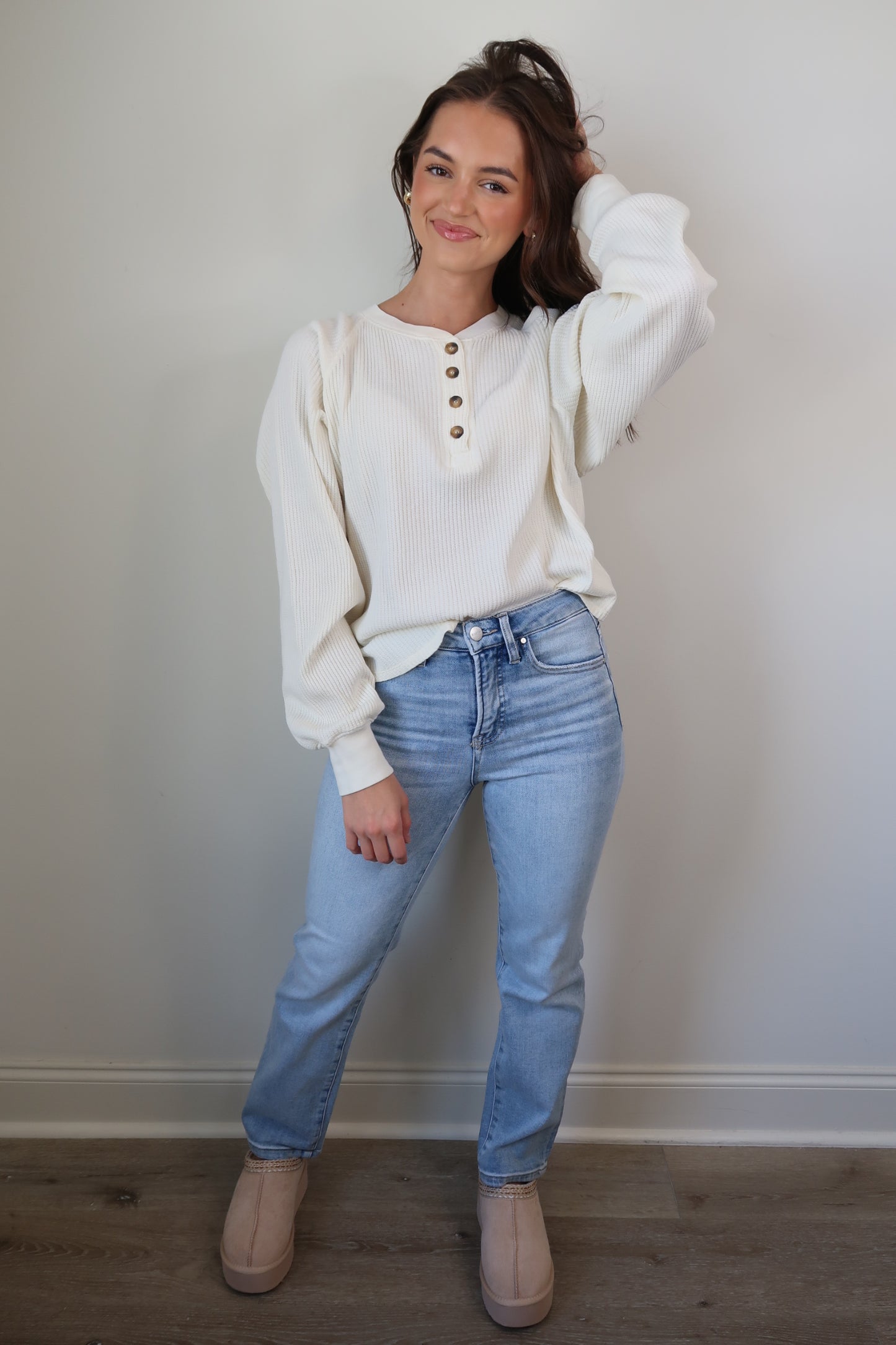 Soft & Creamy Henley Top