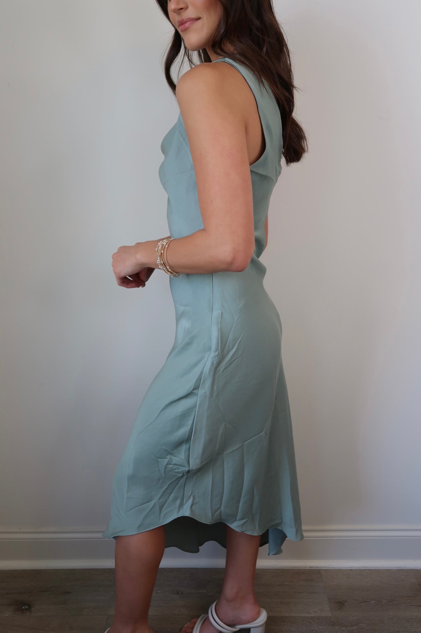 Something to See Sage Midi Dress