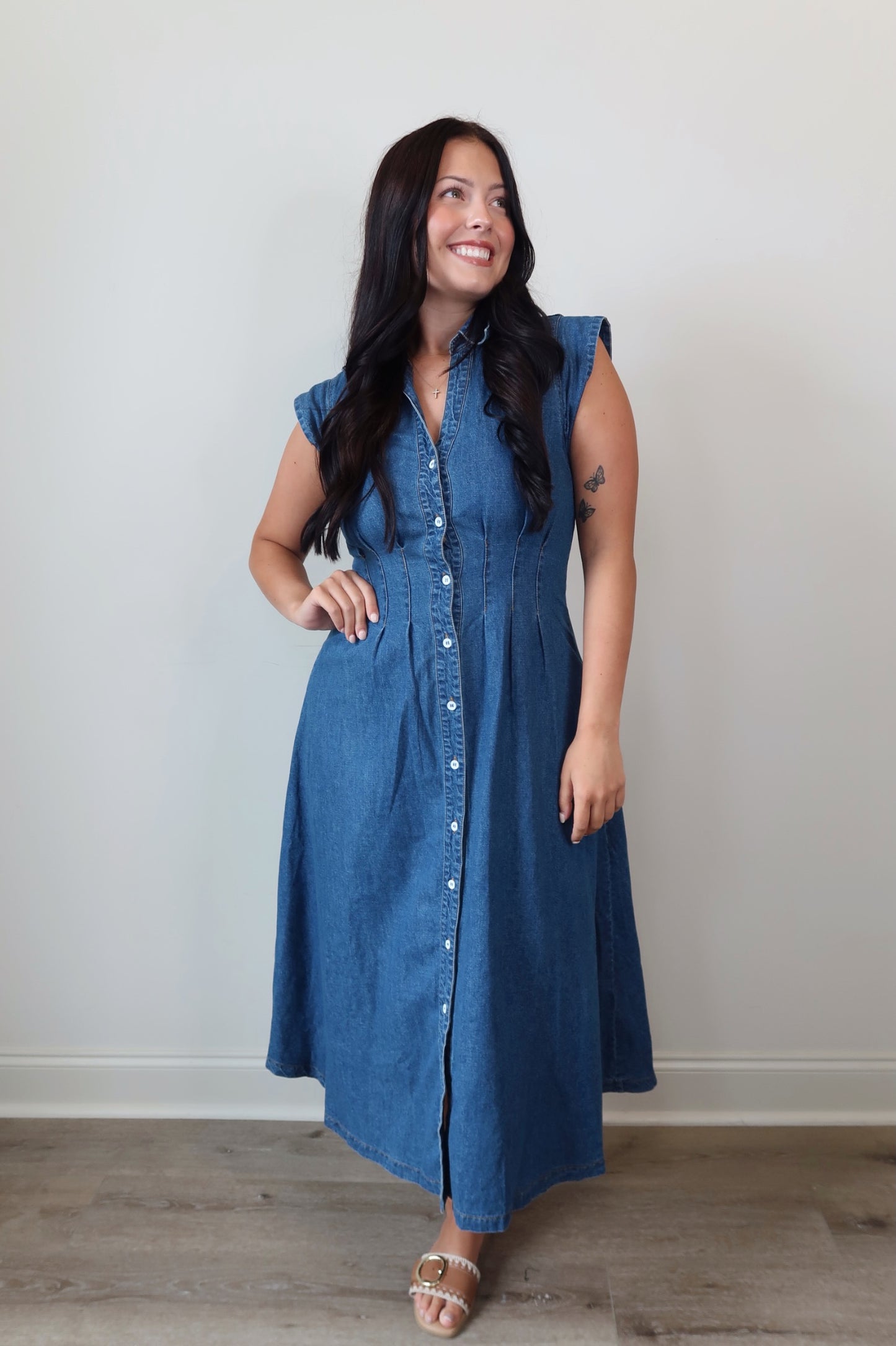 Dashing Denim Midi Dress