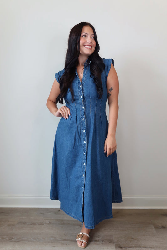 Dashing Denim Midi Dress