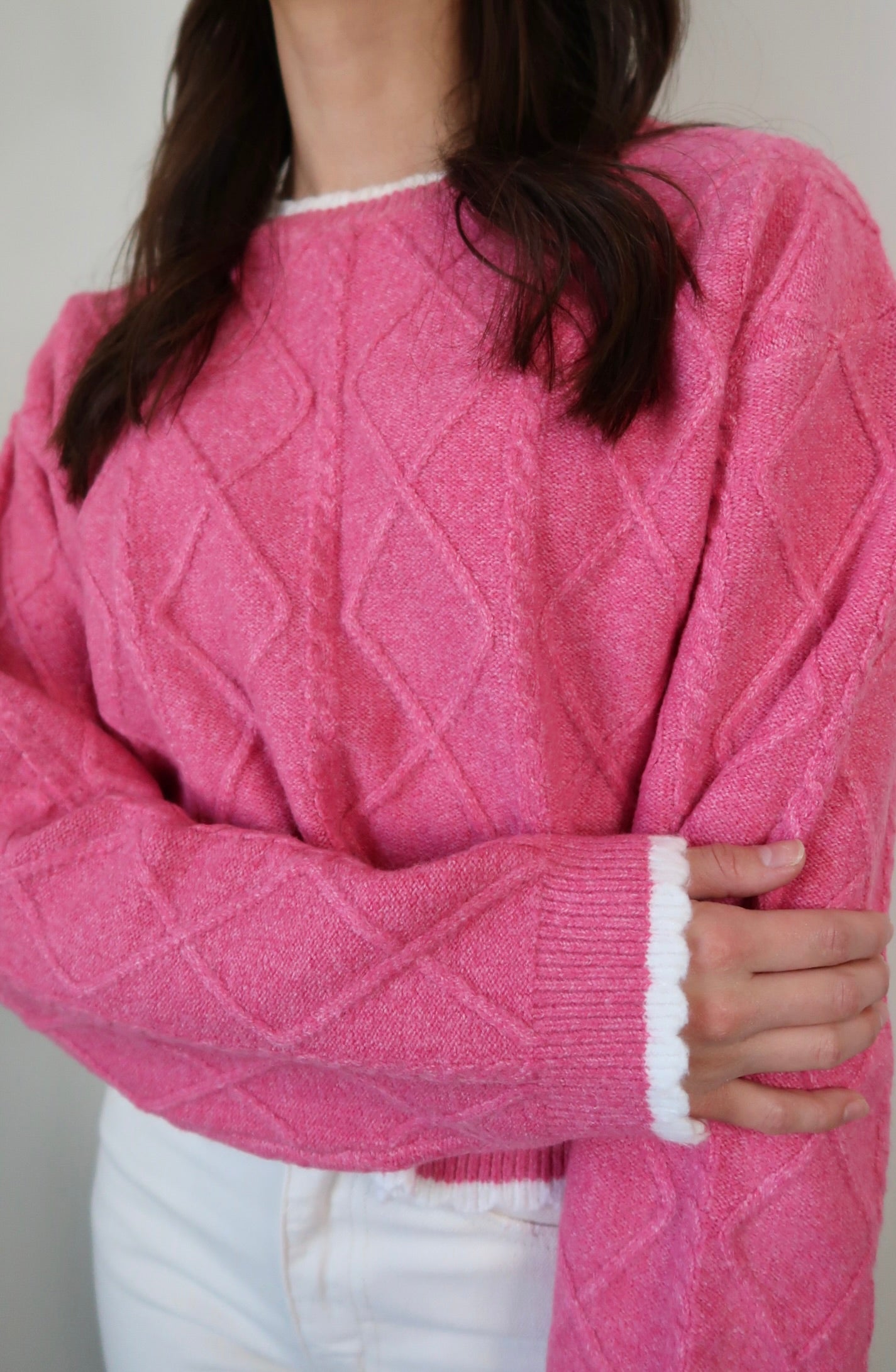 Very Berry Cable Knit Sweater