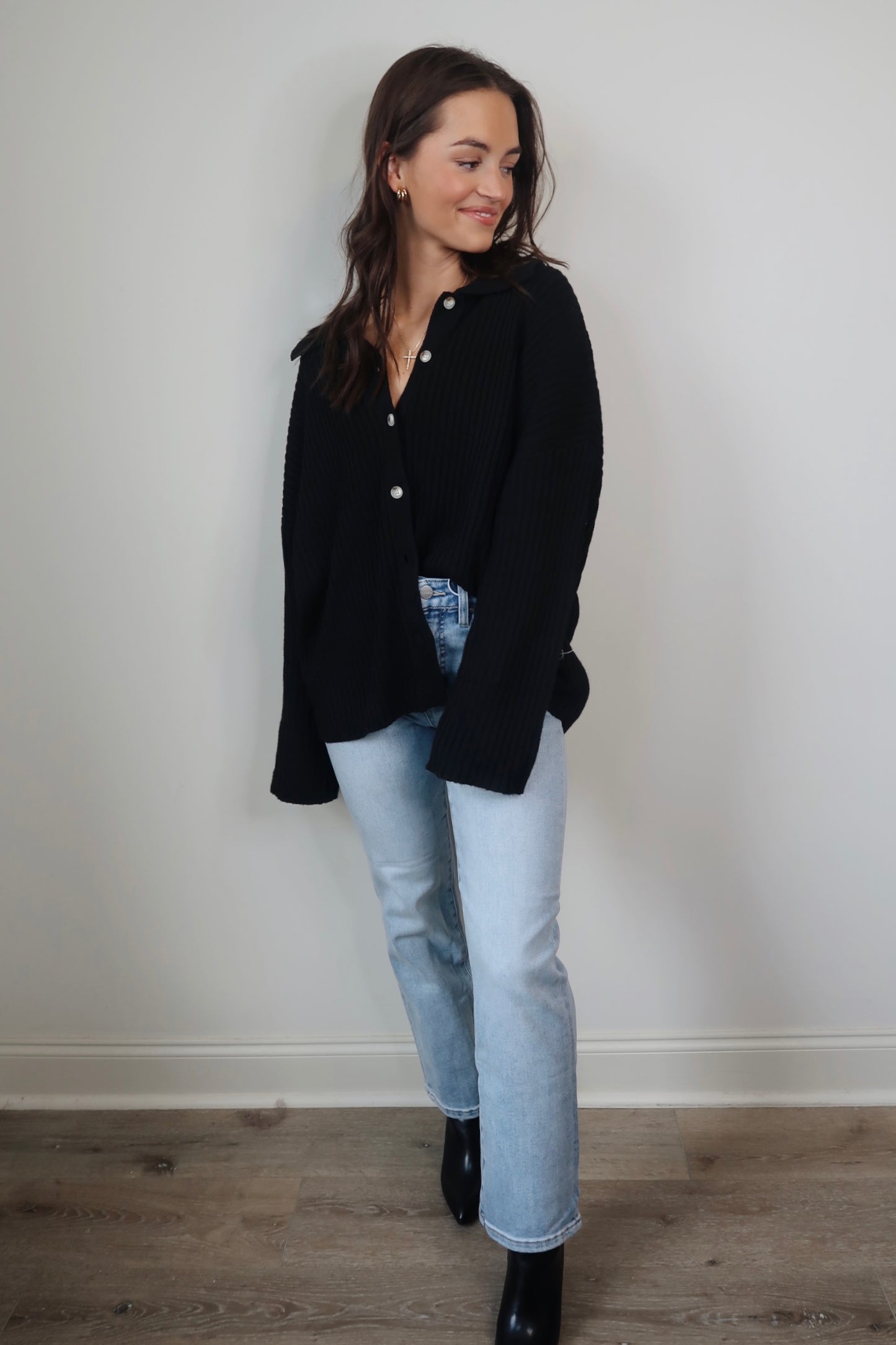 Simple Things Button Down Knit Top