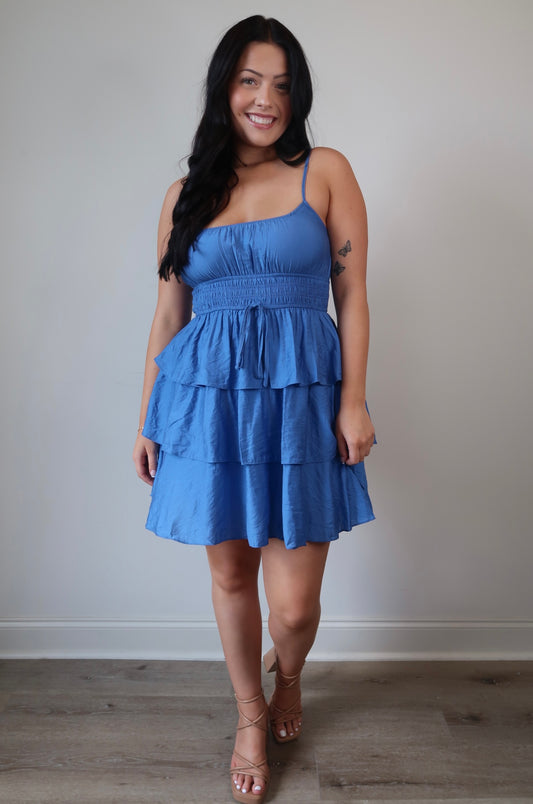 Say Hello Tiered Mini Dress