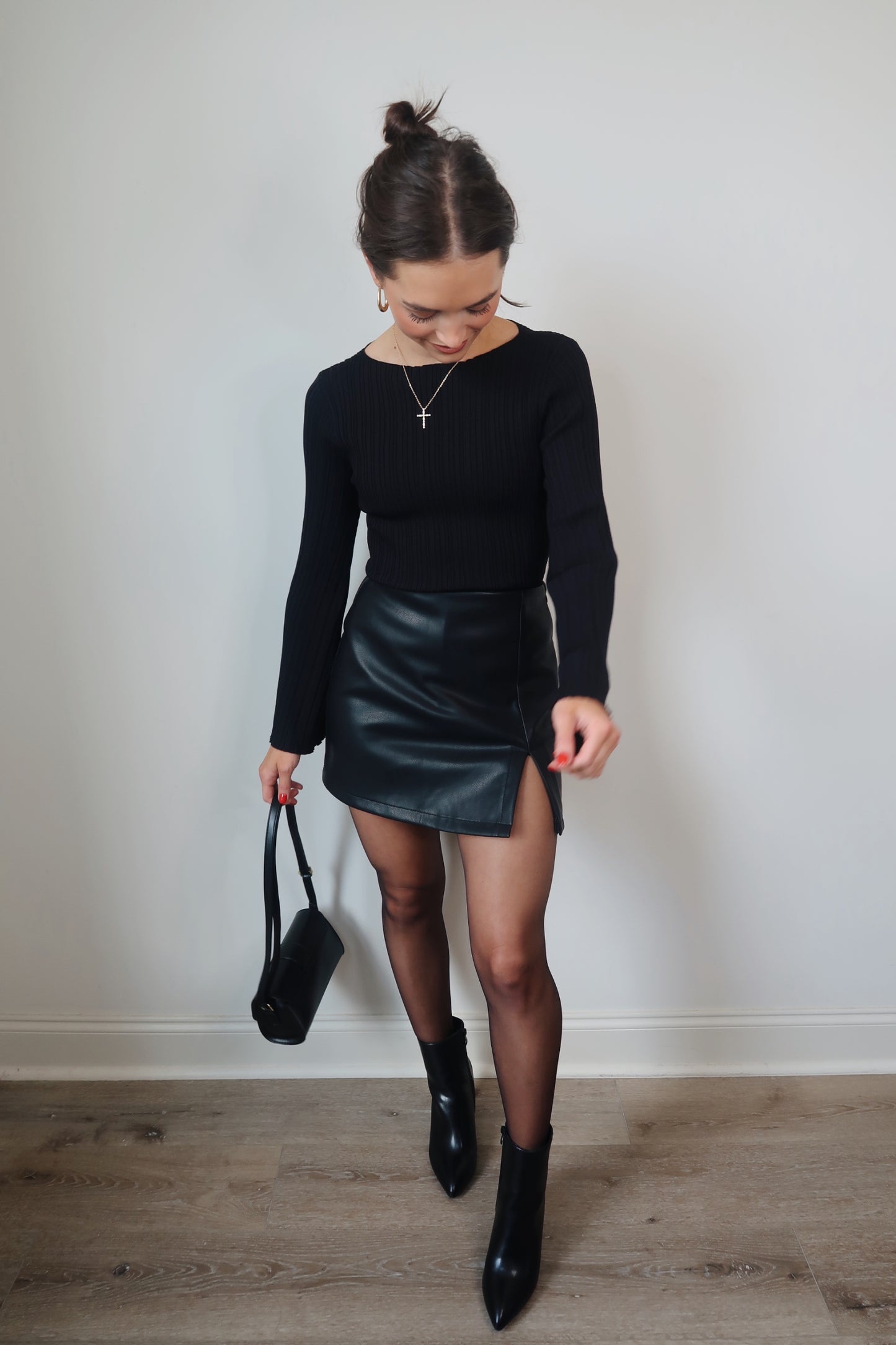 On My Side Slit Mini Skort