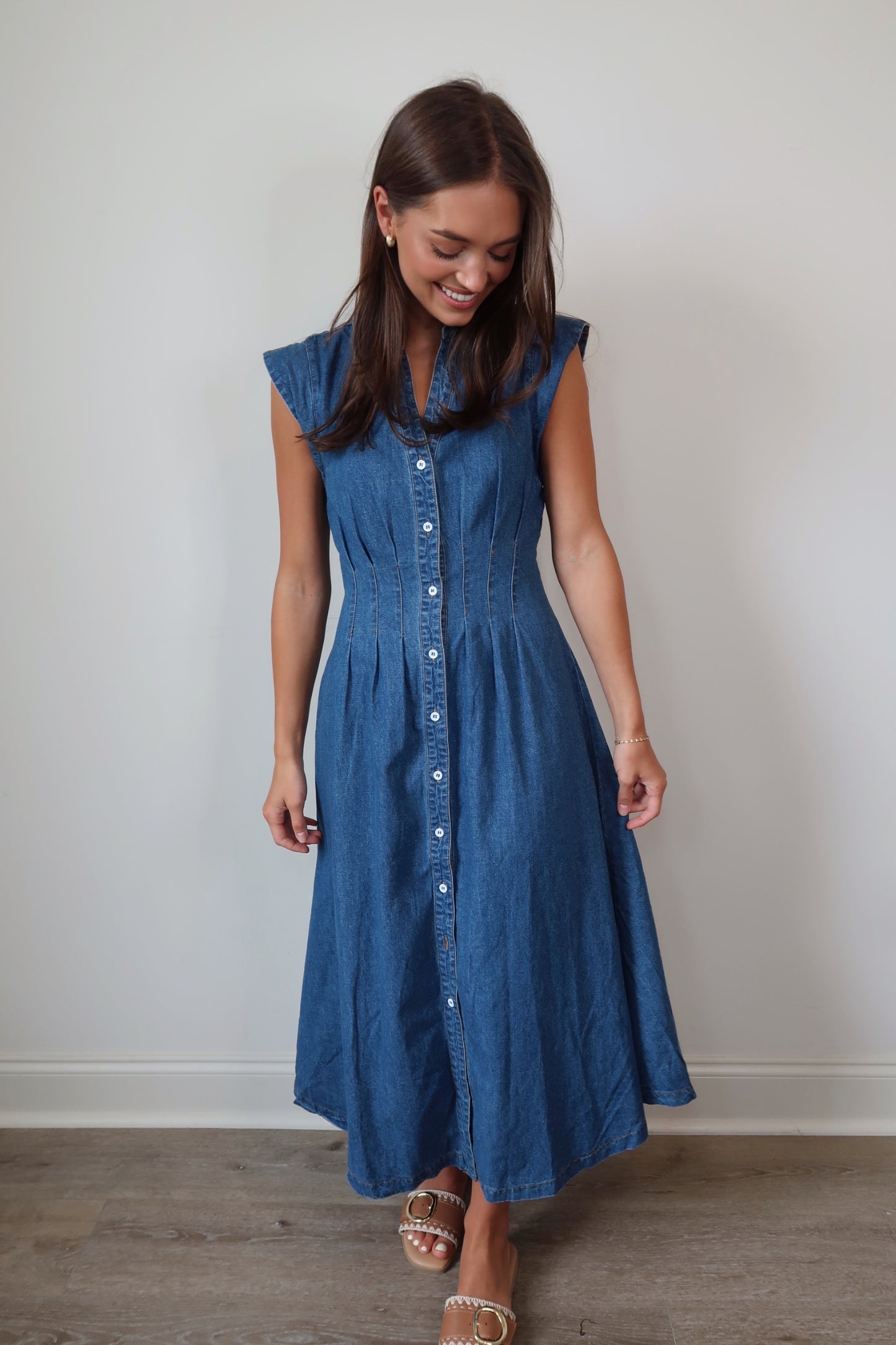 Dashing Denim Midi Dress