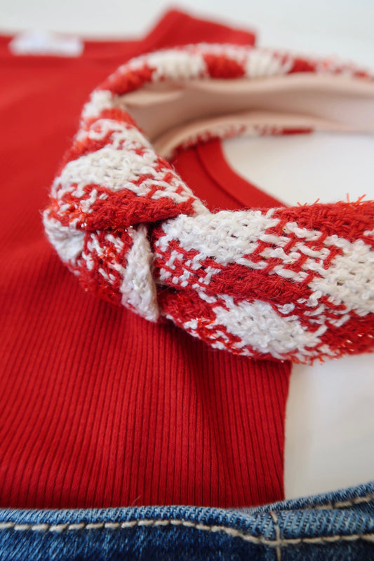 Red & White Gingham Headband