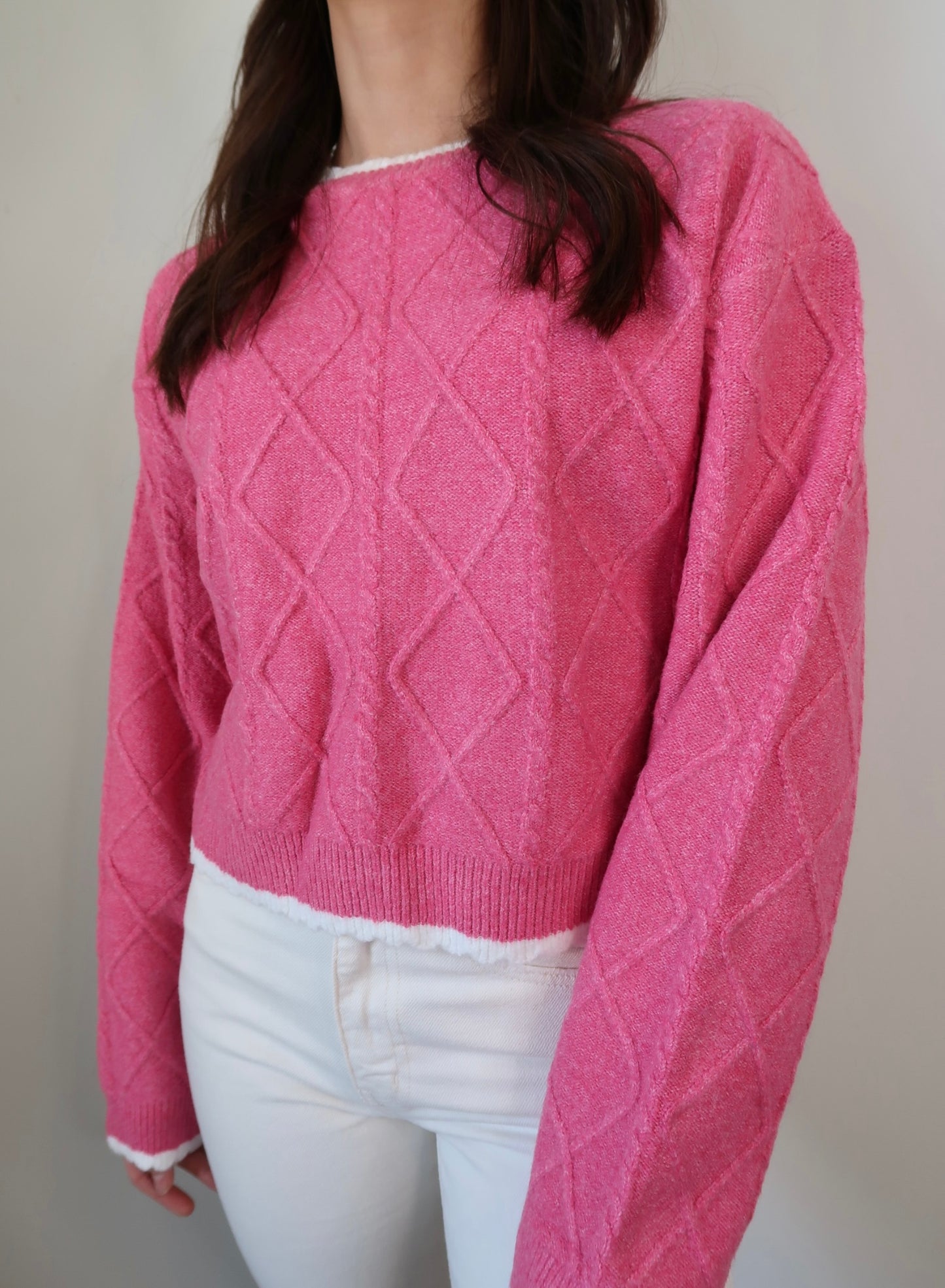 Very Berry Cable Knit Sweater