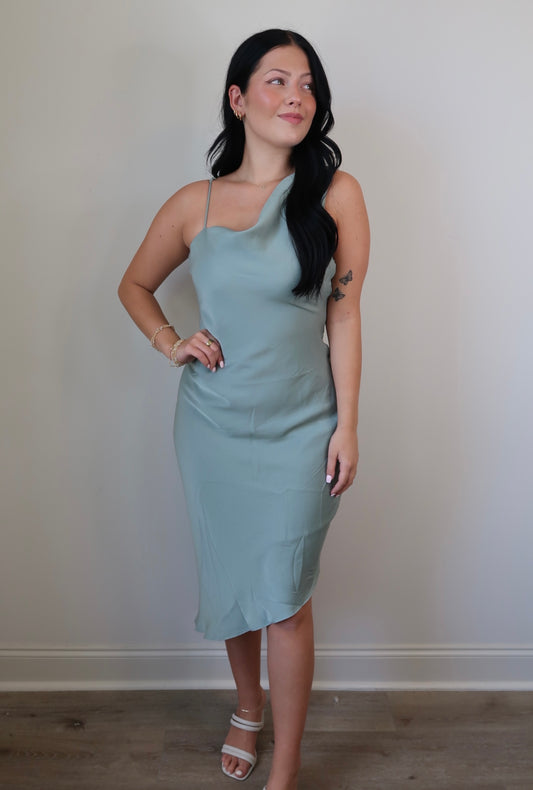 Something to See Sage Midi Dress