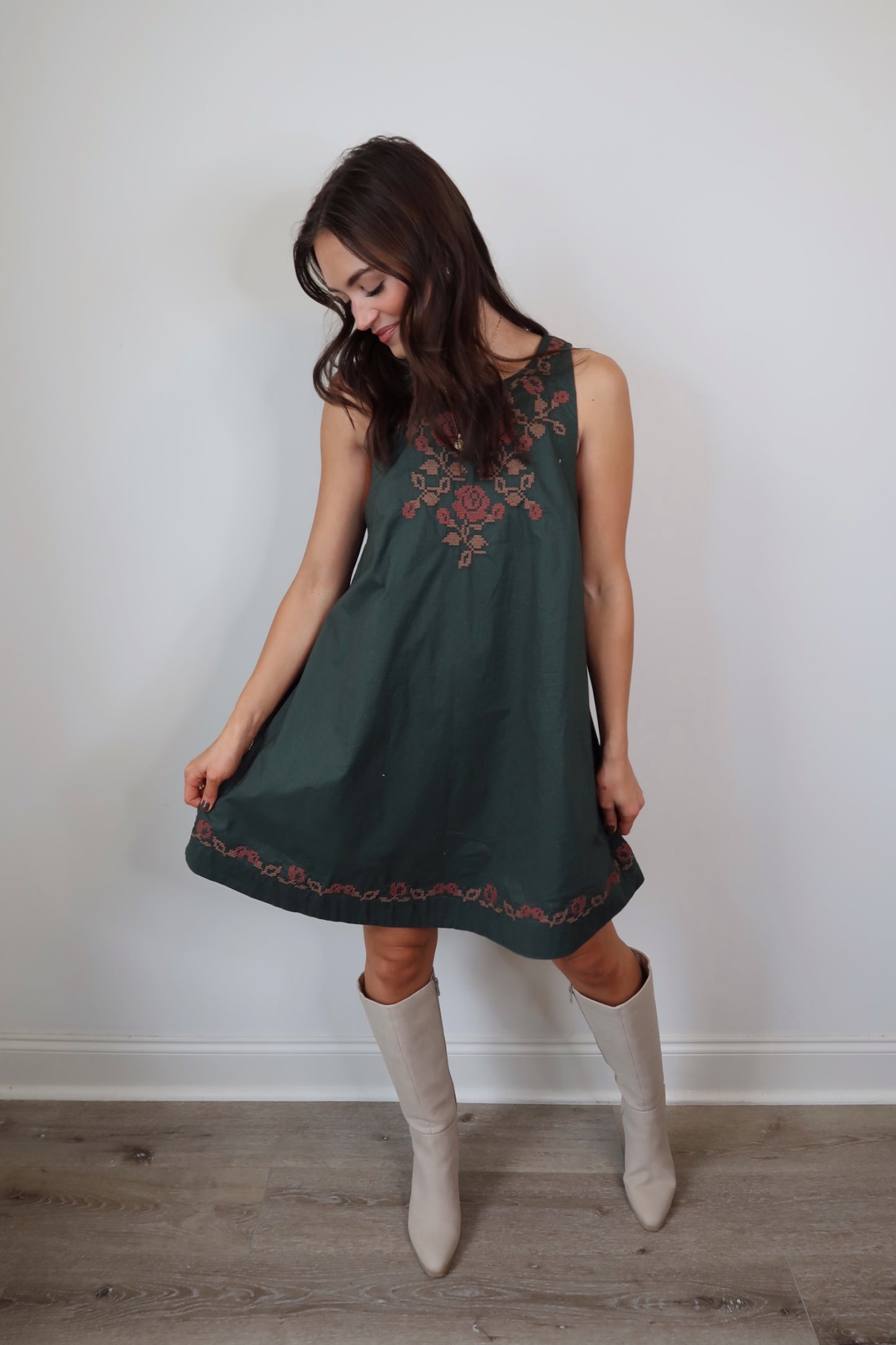 Falling for You Embroidered Dress