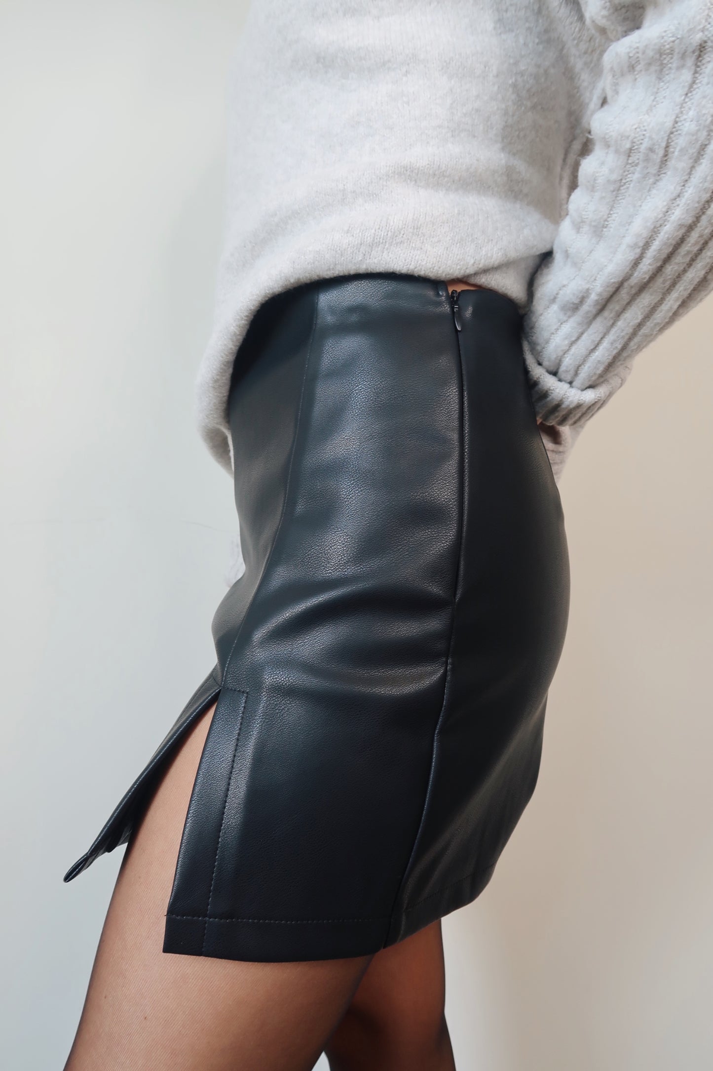On My Side Slit Mini Skort