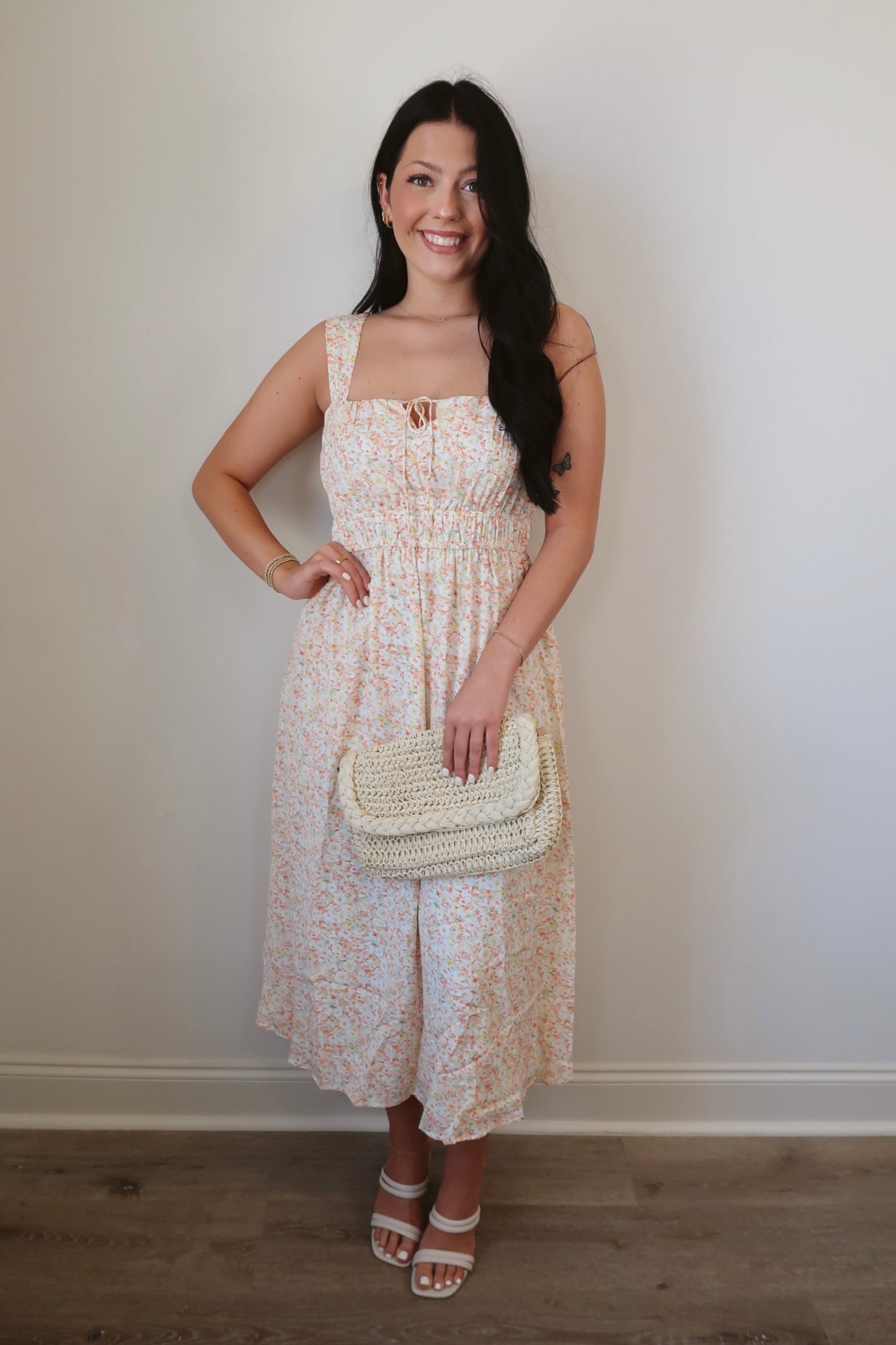 Mango Sorbet Woven Midi Dress