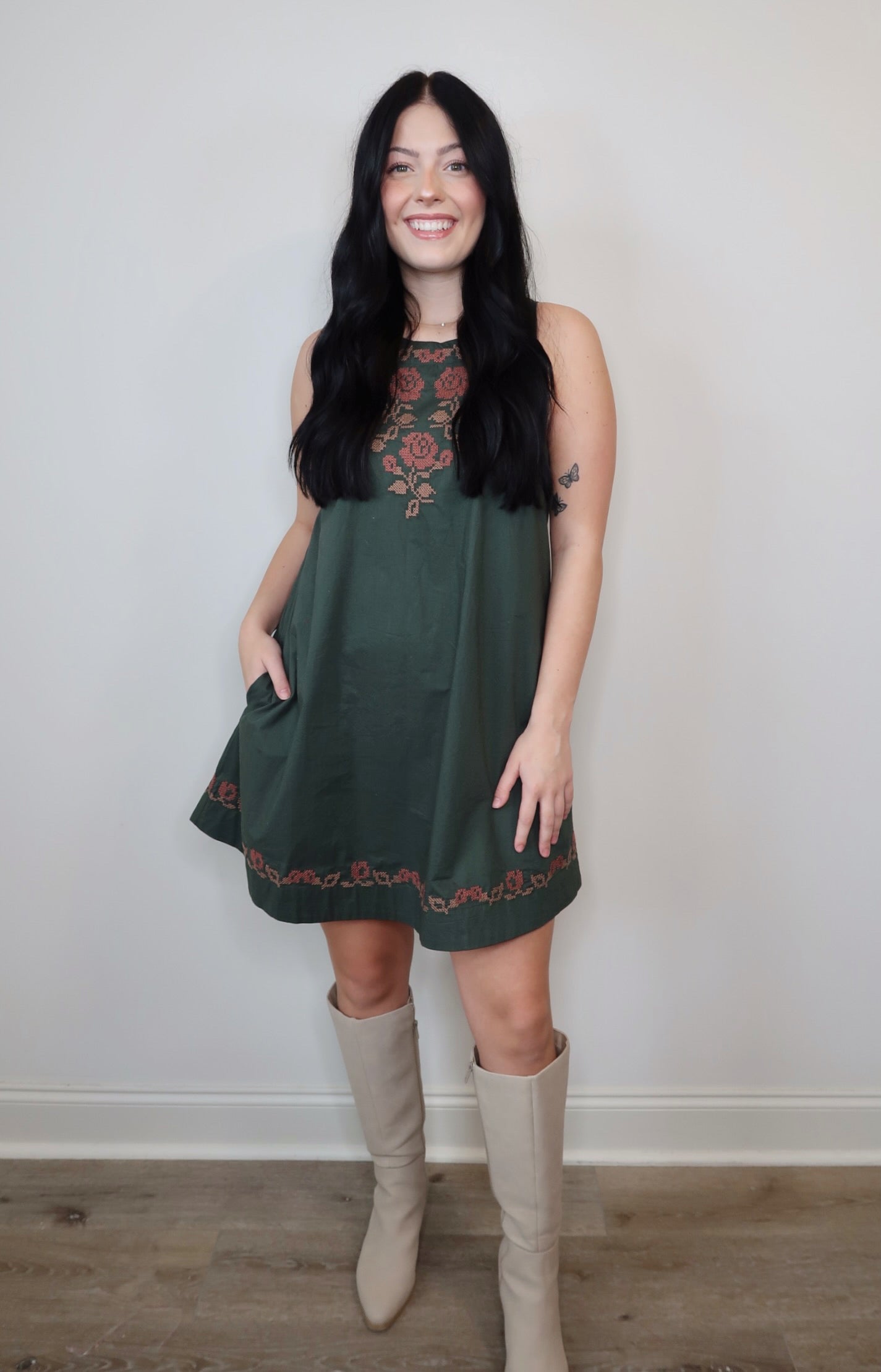 Falling for You Embroidered Dress