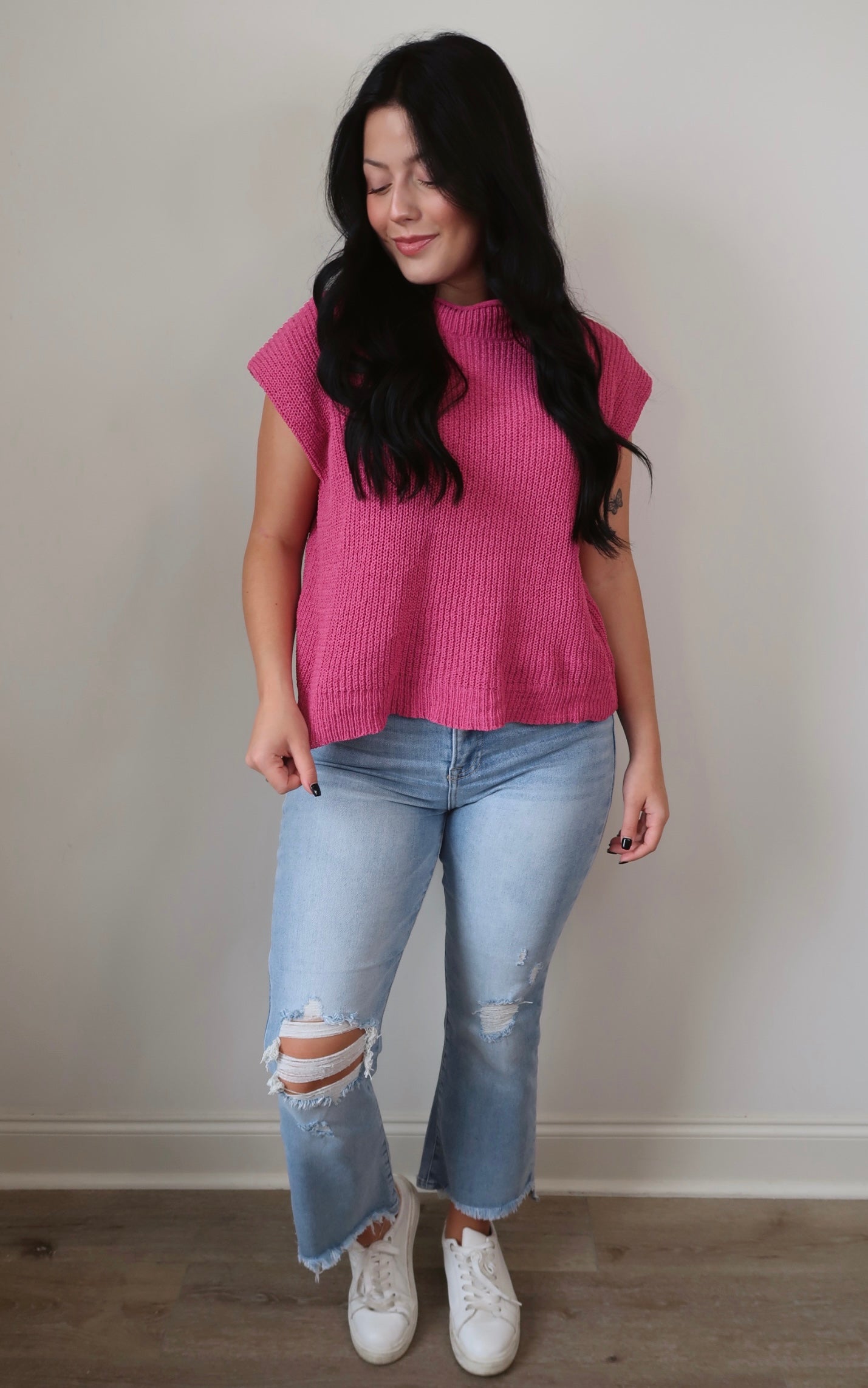 Fall Essential Sleeveless Sweater Top